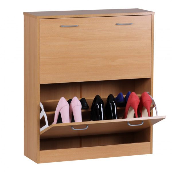 Schuhkipper KIEL Buche matt 2 Faecher 75 x 87 x 24 cm