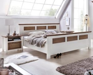 Doppelbett 180x200 Pinie weiss braun Laguna