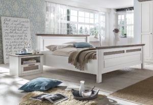 Doppelbett 180x200 weiss grau Pinie Locarno