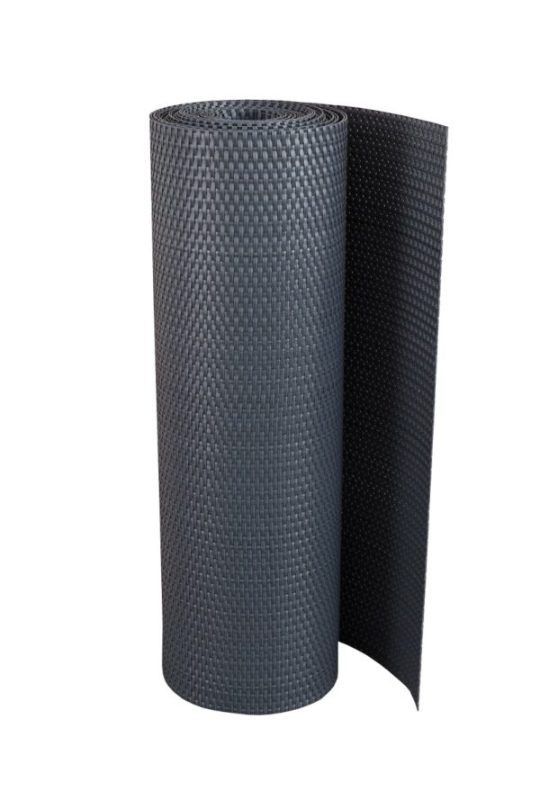 Sichtschutzmatte Polyrattan 90 cm Meterware grau
