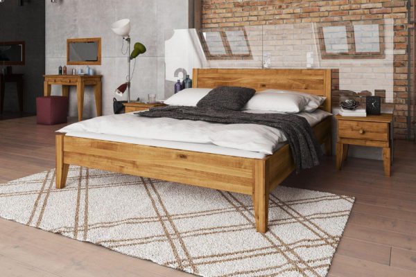 Bett 140x220 Ueberlaenge Eiche massiv Odense