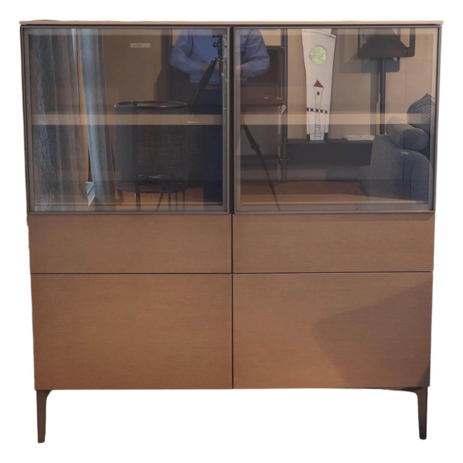 Sideboard 505 Korpus Dolomiti Grau Fronten Glaze Glastueren Zinnfarbig Abdeckplat...