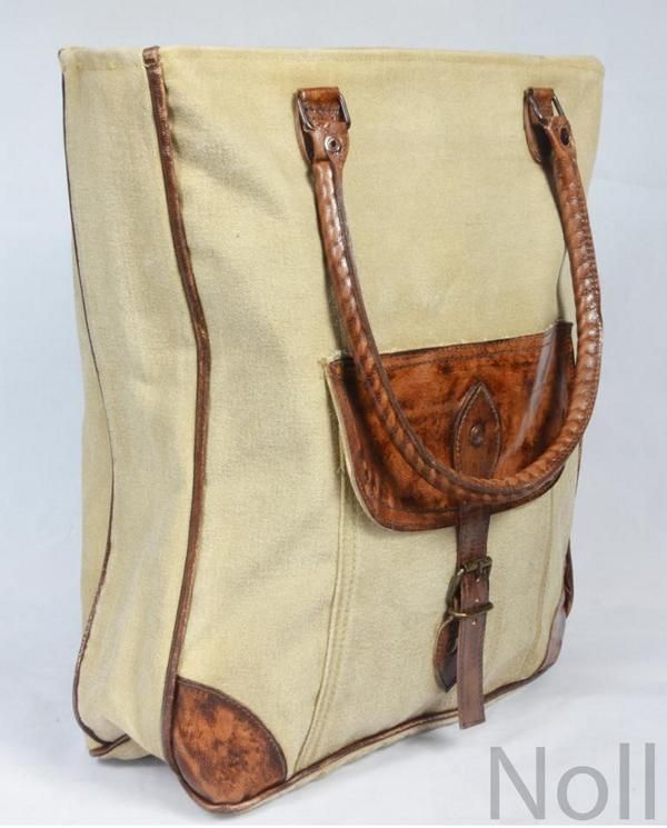 Handtasche Canvas Shopper Colmore Leder Braun