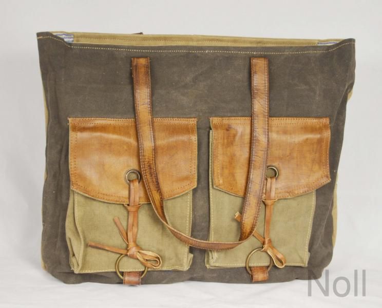 Handtasche Canvas mit Lederapplikationen 2 Au?entaschen