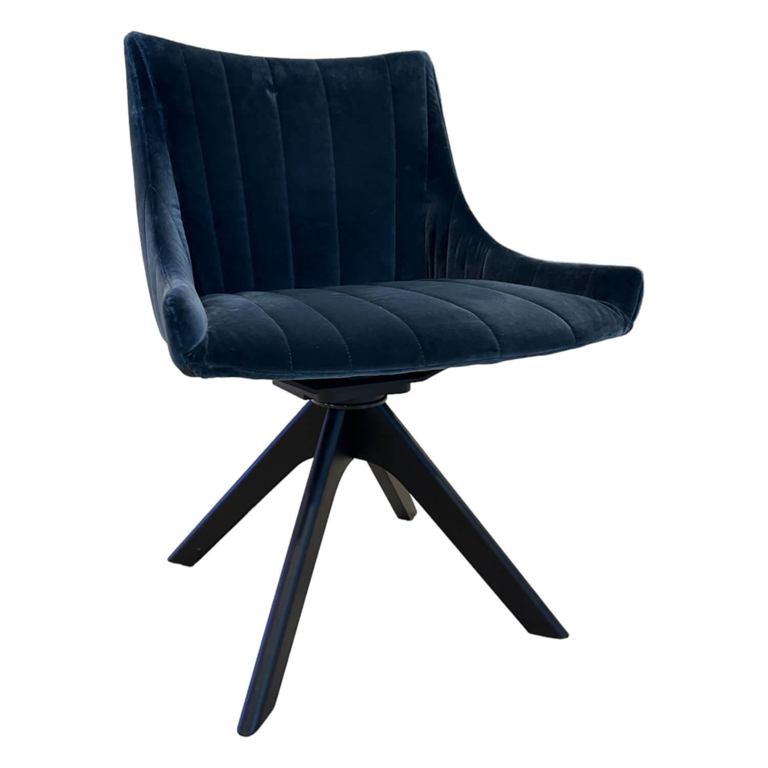 Armchair Rubie Low Uni Bezug Stoff Harald 3 182 Blau Holzgestell Eiche Schwarz D...