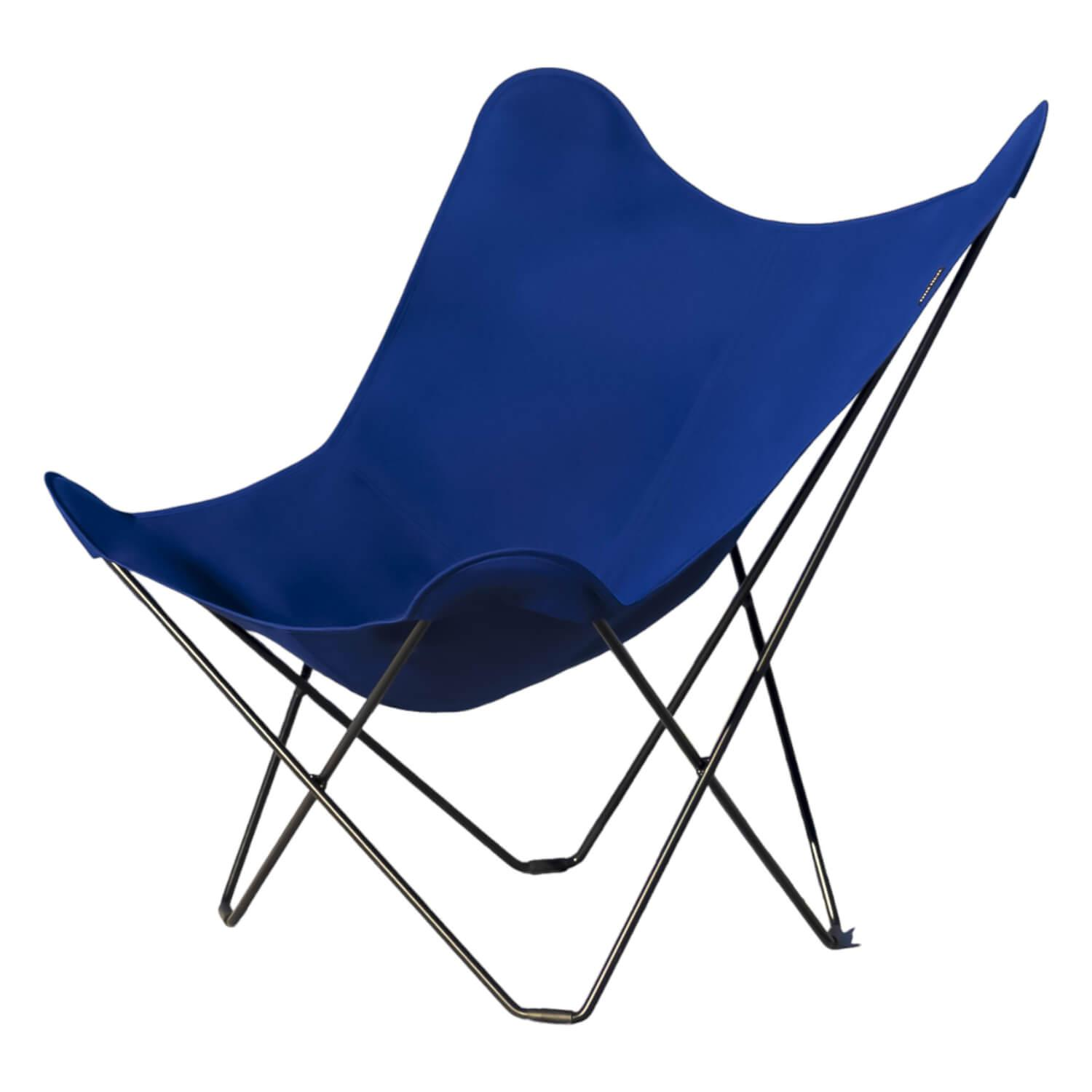 Outdoor Stuhl Sunshine Mariposa Sunbrella Stoff Atlantikblau Blau Gestell Stahl ...