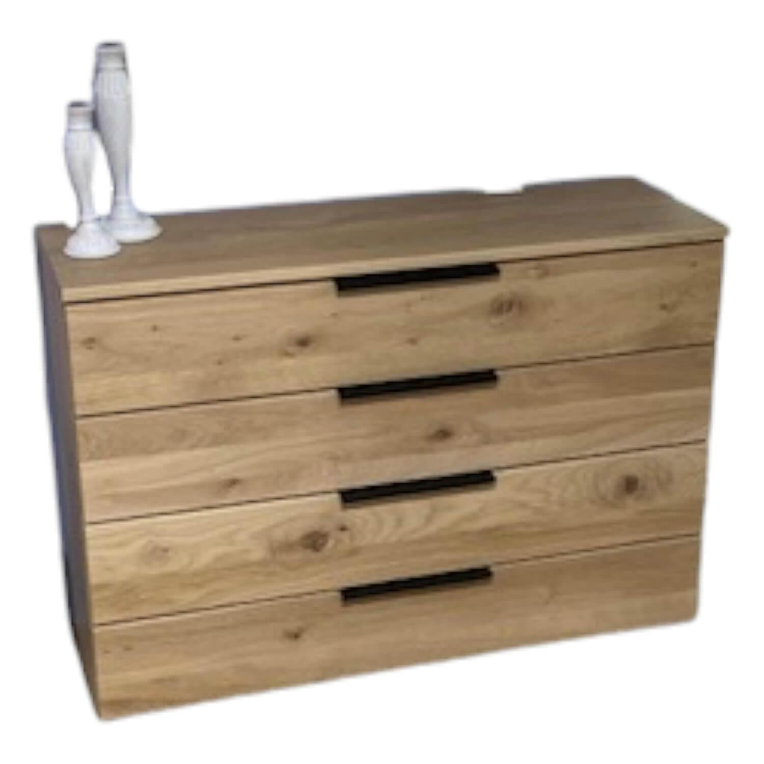 Sideboard EM Collect Oak Wildeiche Natur Massiv Griffe Schwarz