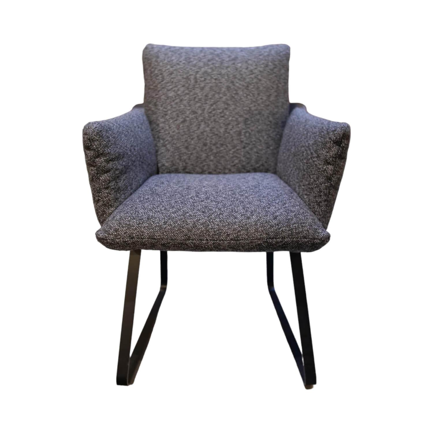 Stuhl Heaven Dining Stoff Mara Graphit Grau Gestell Metallkufe Schwarz Mit Armle...