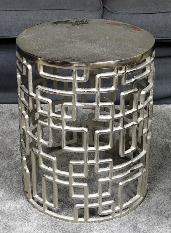 Couchtisch Silber Rund 48 cm