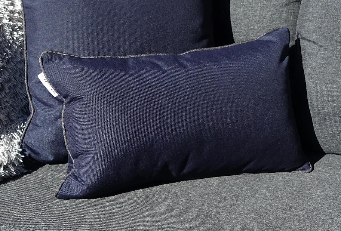 Kissen Outdoor Dunkelblau / Anthrazit Premium-Qualit?t 30x50 cm