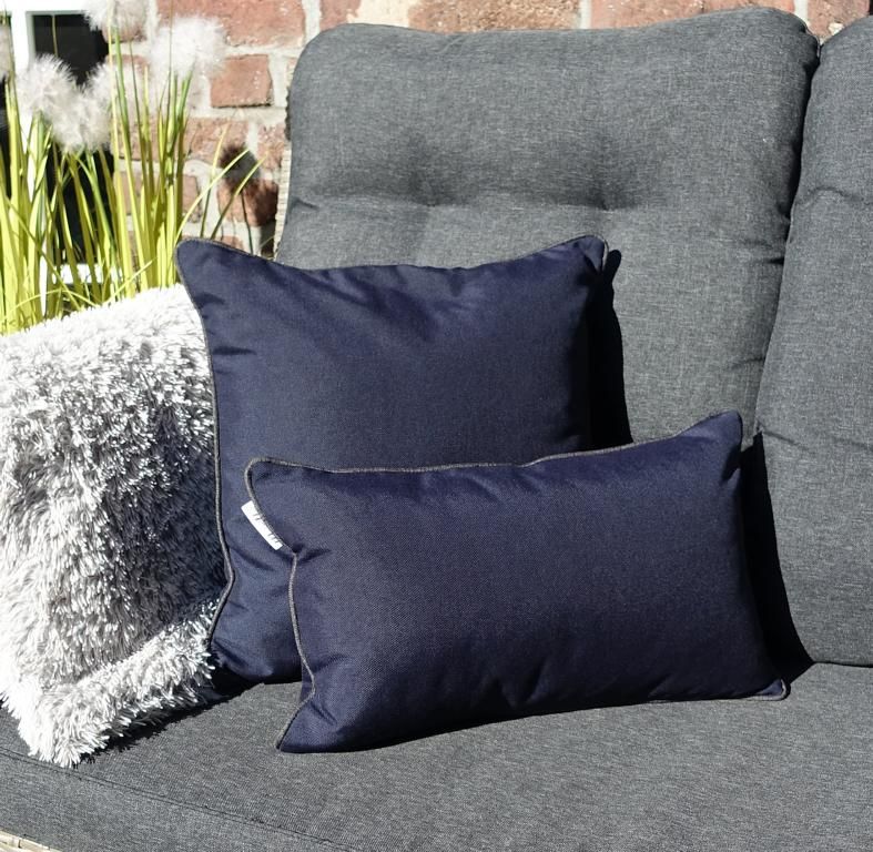 Kissen Outdoor Dunkelblau / Anthrazit Premium-Qualit?t 45x45 cm