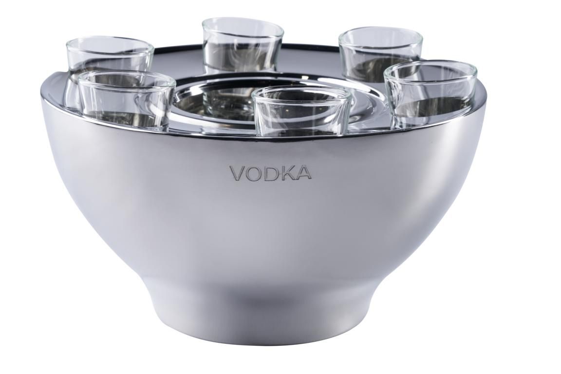 Wodka K?hler "VODKA" Edelstahl + 6 Shotgl?sern