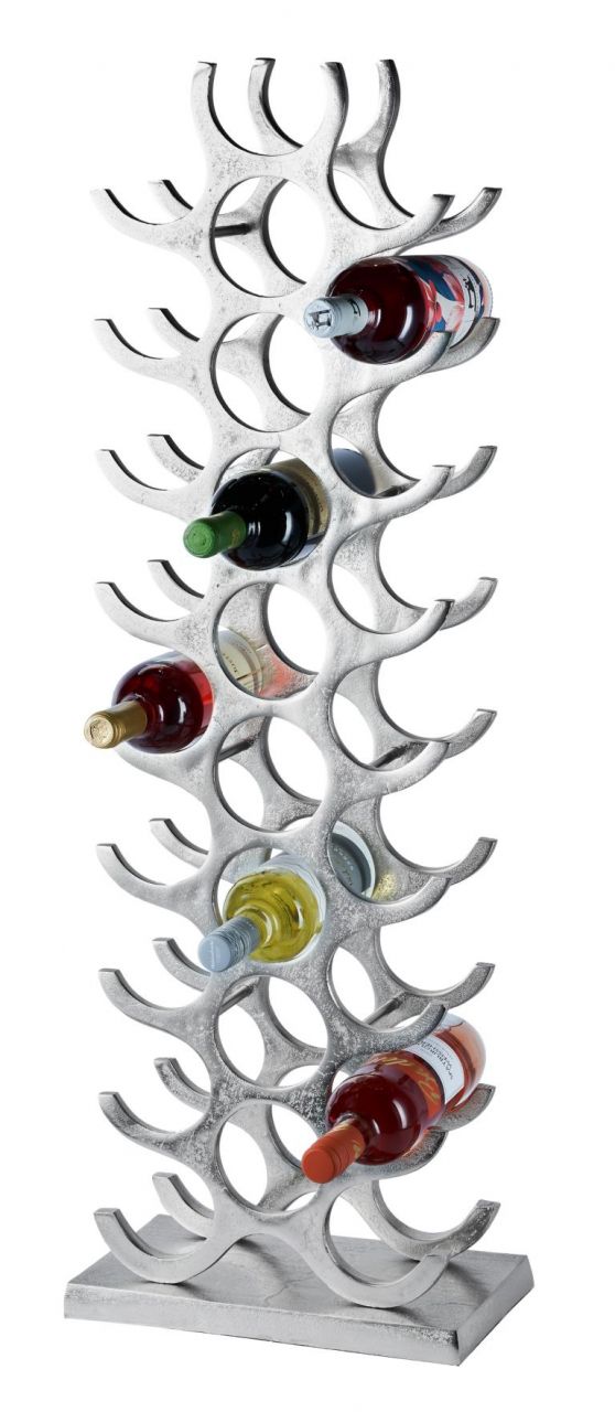 Weinregal Flaschenregal Metall Silber 27 Flaschen XXL