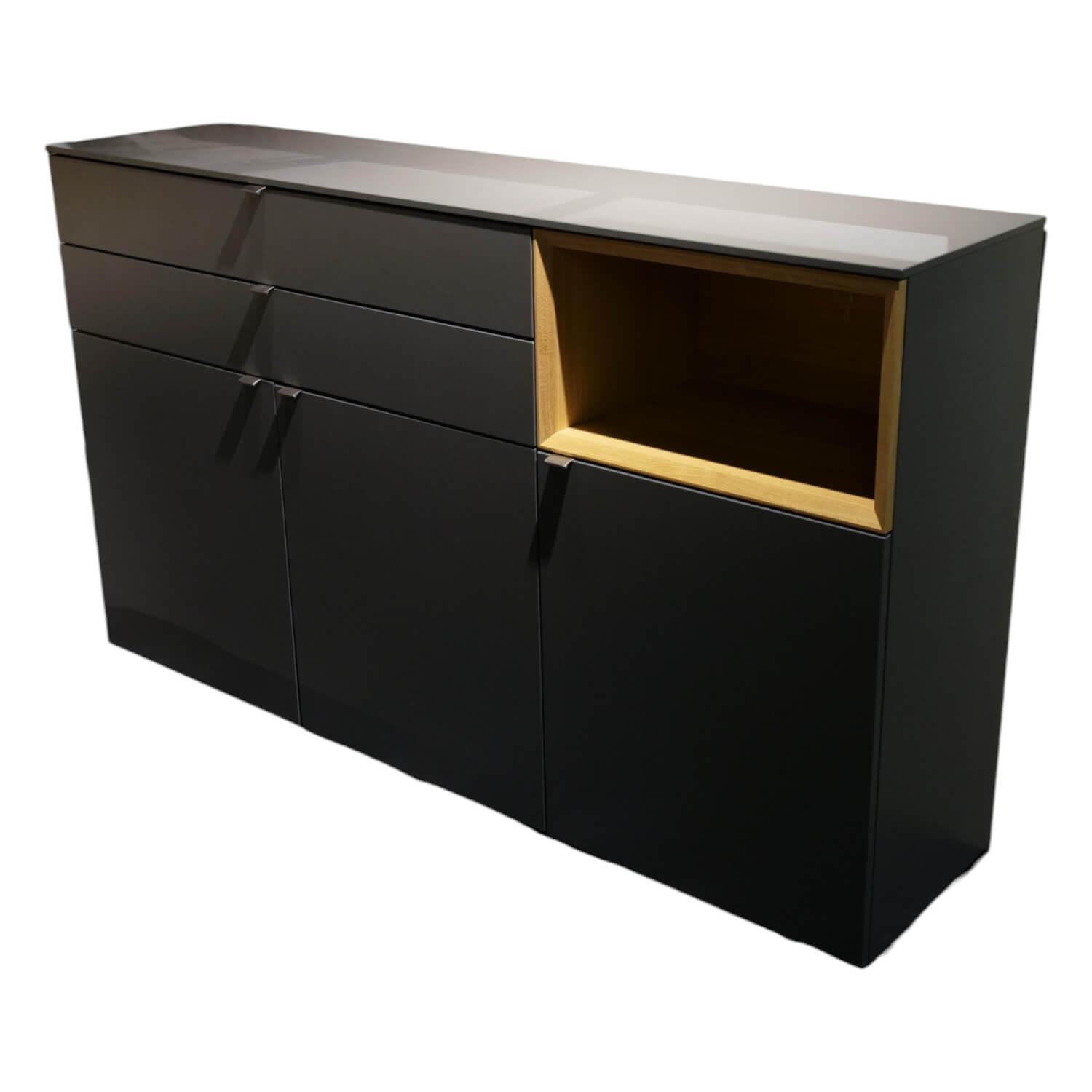 Sideboard Andiamo Home H315 Lack Schiefergrau 2309 Matt Faecher Eiche Hell Geoelt