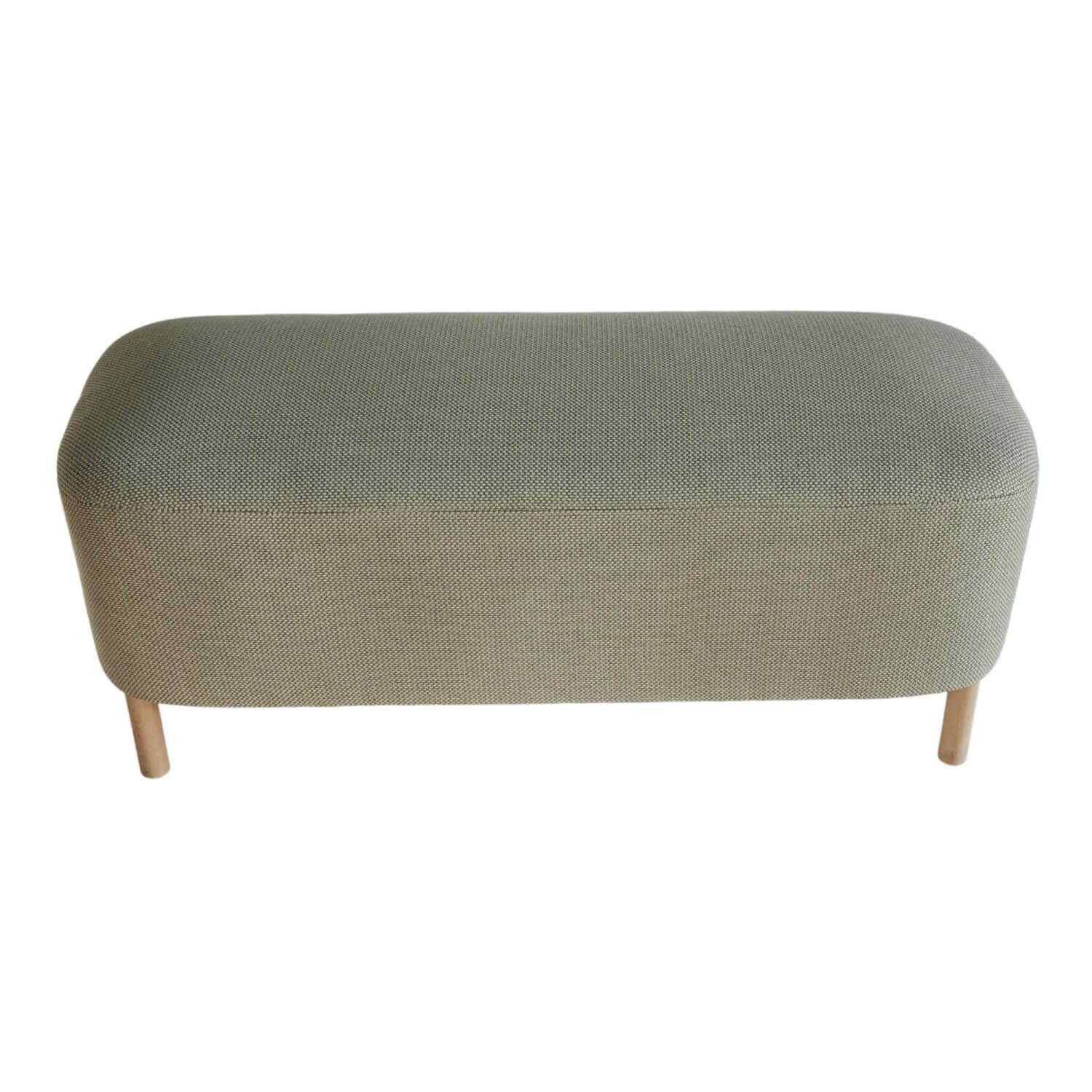 Bank Amie Bezug Stoff Kvadrat Messenger 5 Arctic 224 Grau Fuesse Holz Hell