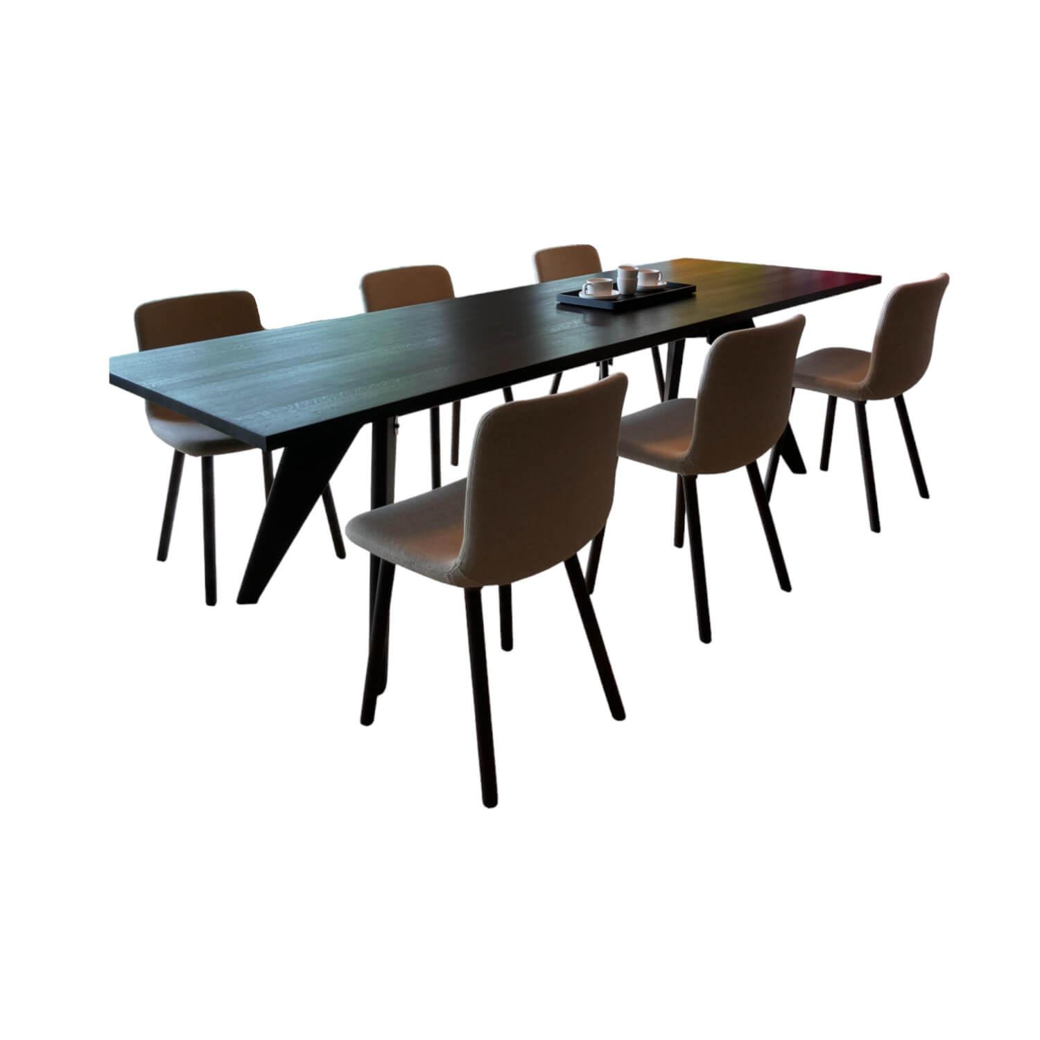 Esstischgruppe Mit Tisch S.A.M. Bois Tischplatte Eiche Massivholz Dunkel Gebeitz...