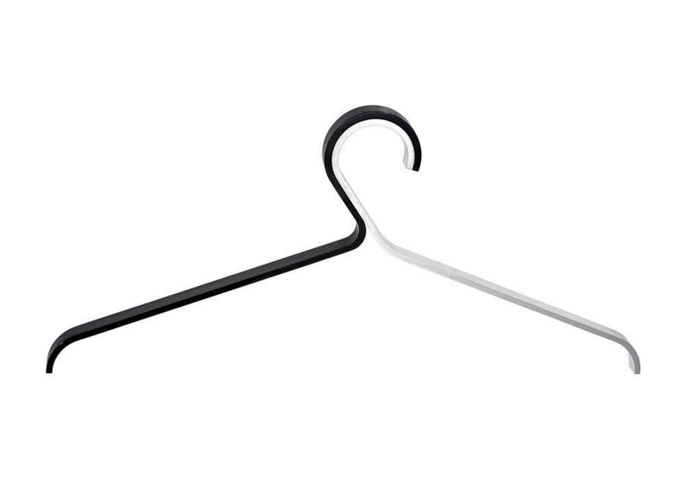 4er Set Kleiderbuegel B140 Aluminium Zweifarbig Natur Und Schwarz Eloxiert