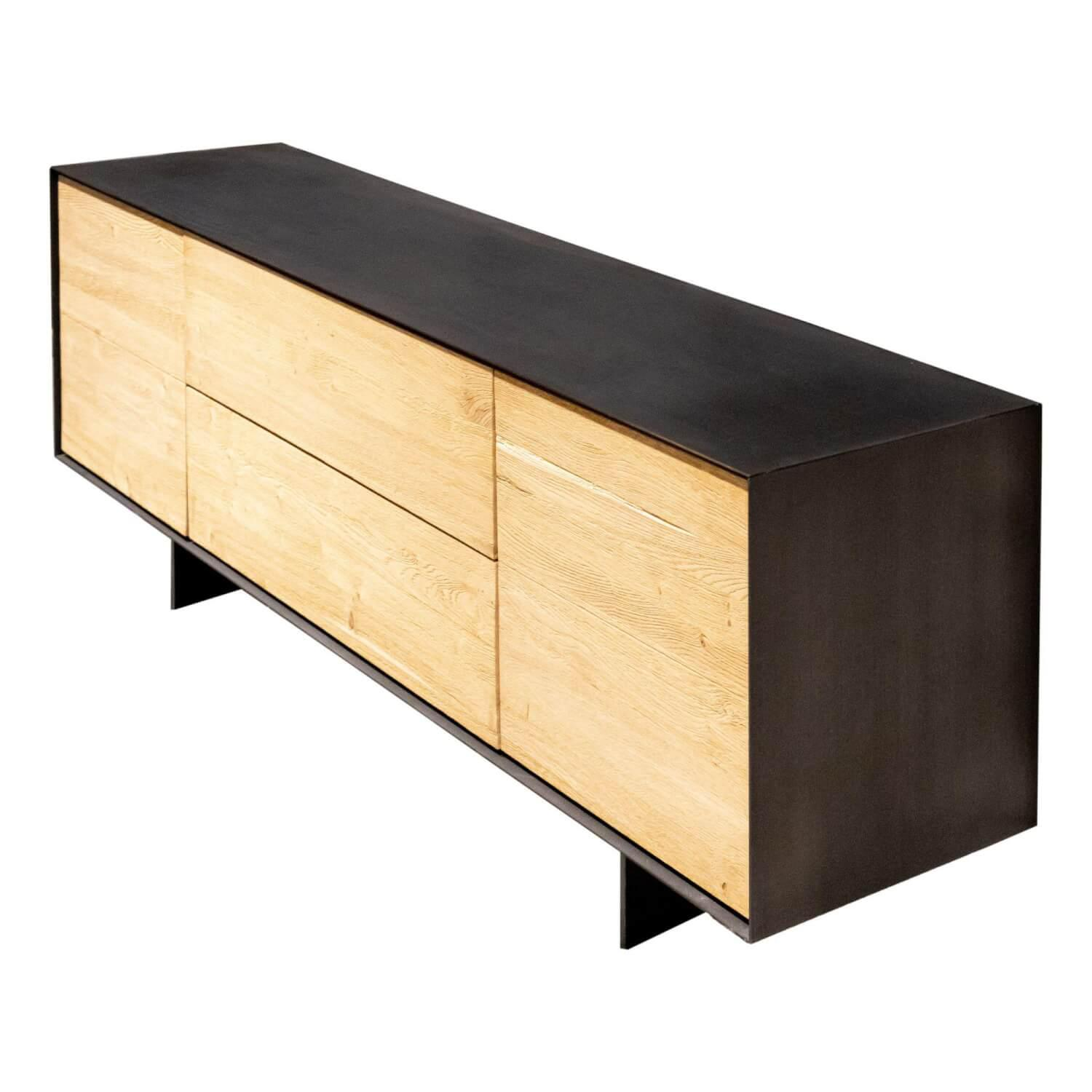 Sideboard Rialto Fly Metal Fronten Eiche Vintage B3 Korpus und Wangen Eisen Tita...
