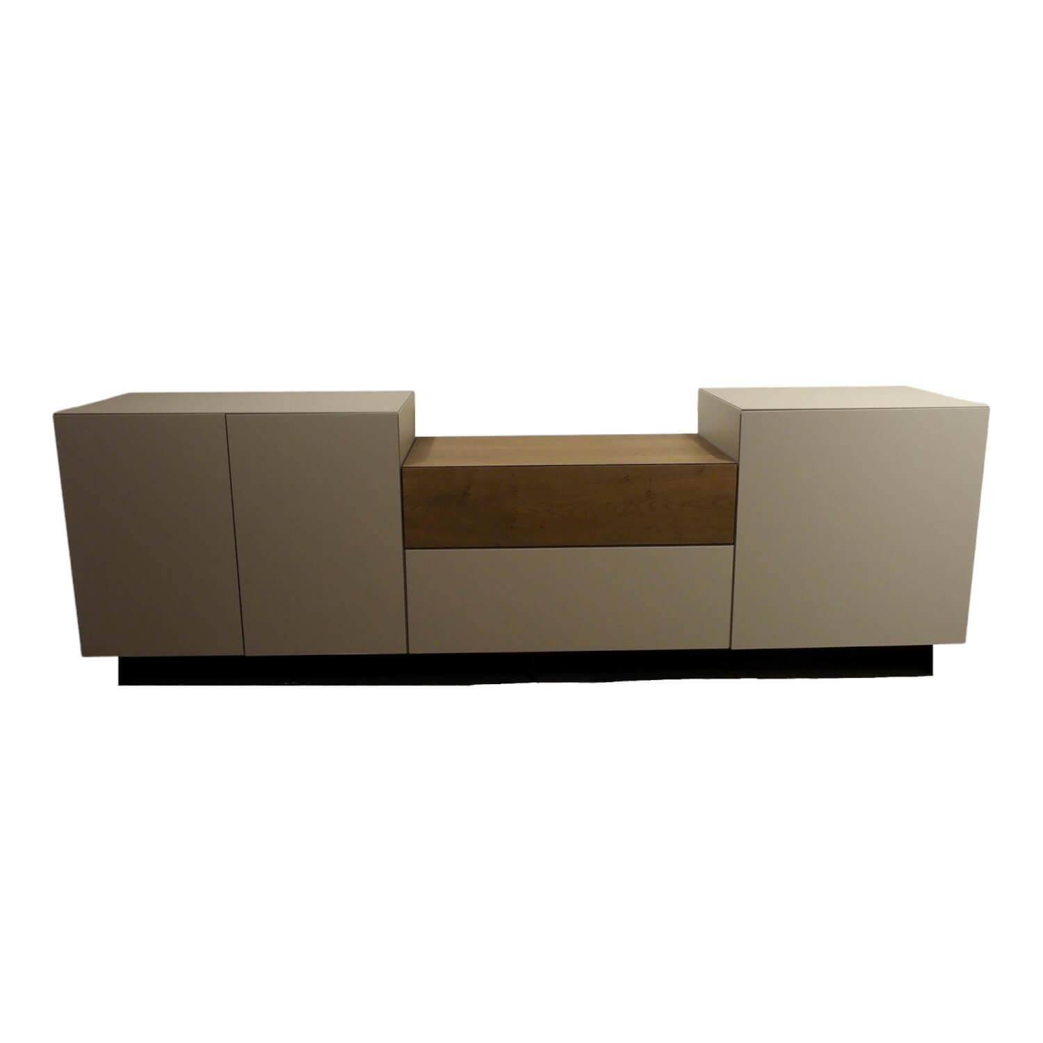 Sideboard Pure Lack Kopenhagen Grau Matt Schubaldenaufsatz MDF Schwarz Eiche Ver...