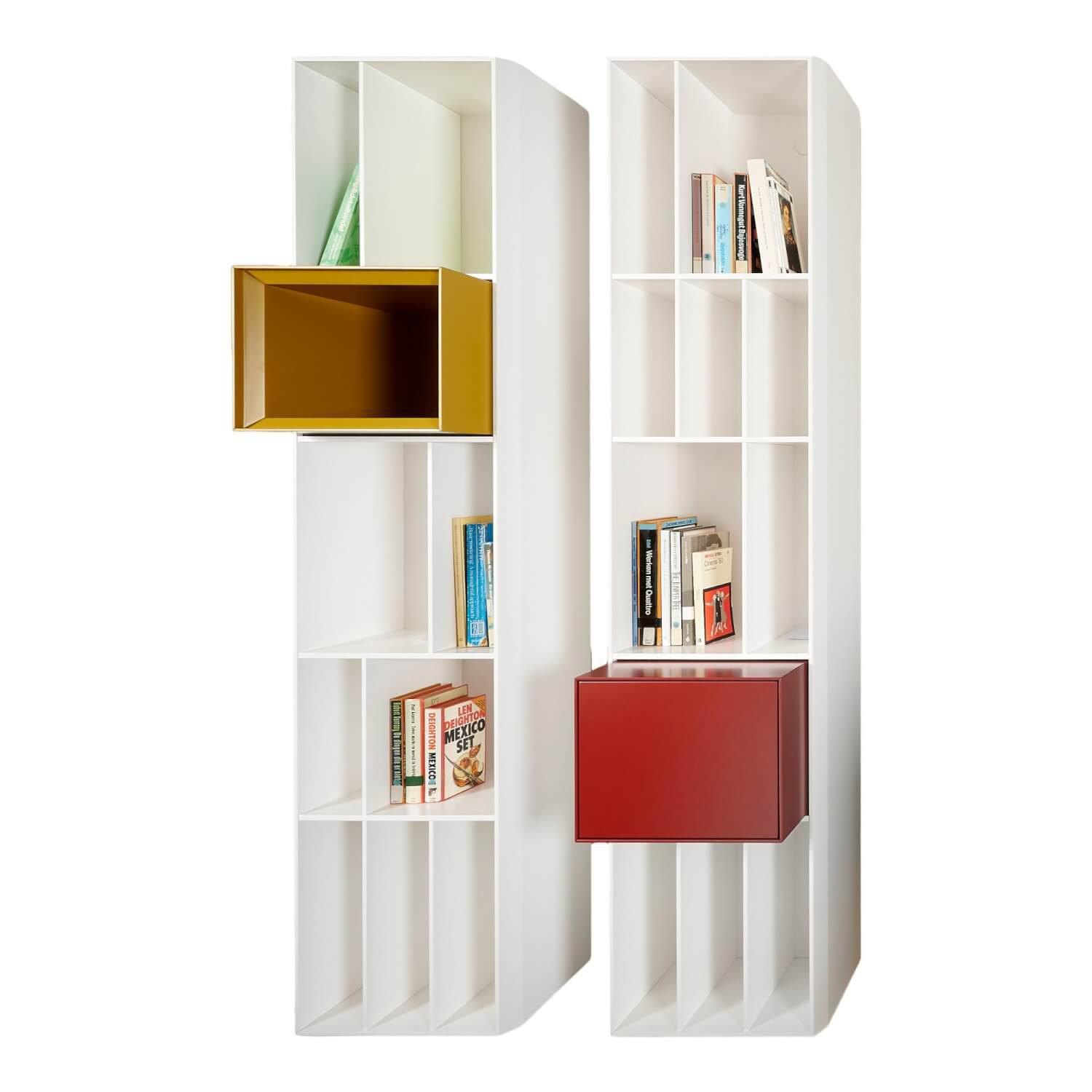2 Wandhaengend Regale Elemente Flex Schranksystem Lack Weiss Mit Roten Und Gelben ...
