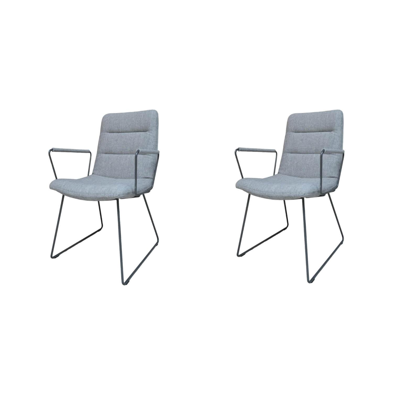2er Set Stuhl Arva Light Stoff Hallingdal 116 4-Kufengestell M15 Eisenblank Eins...