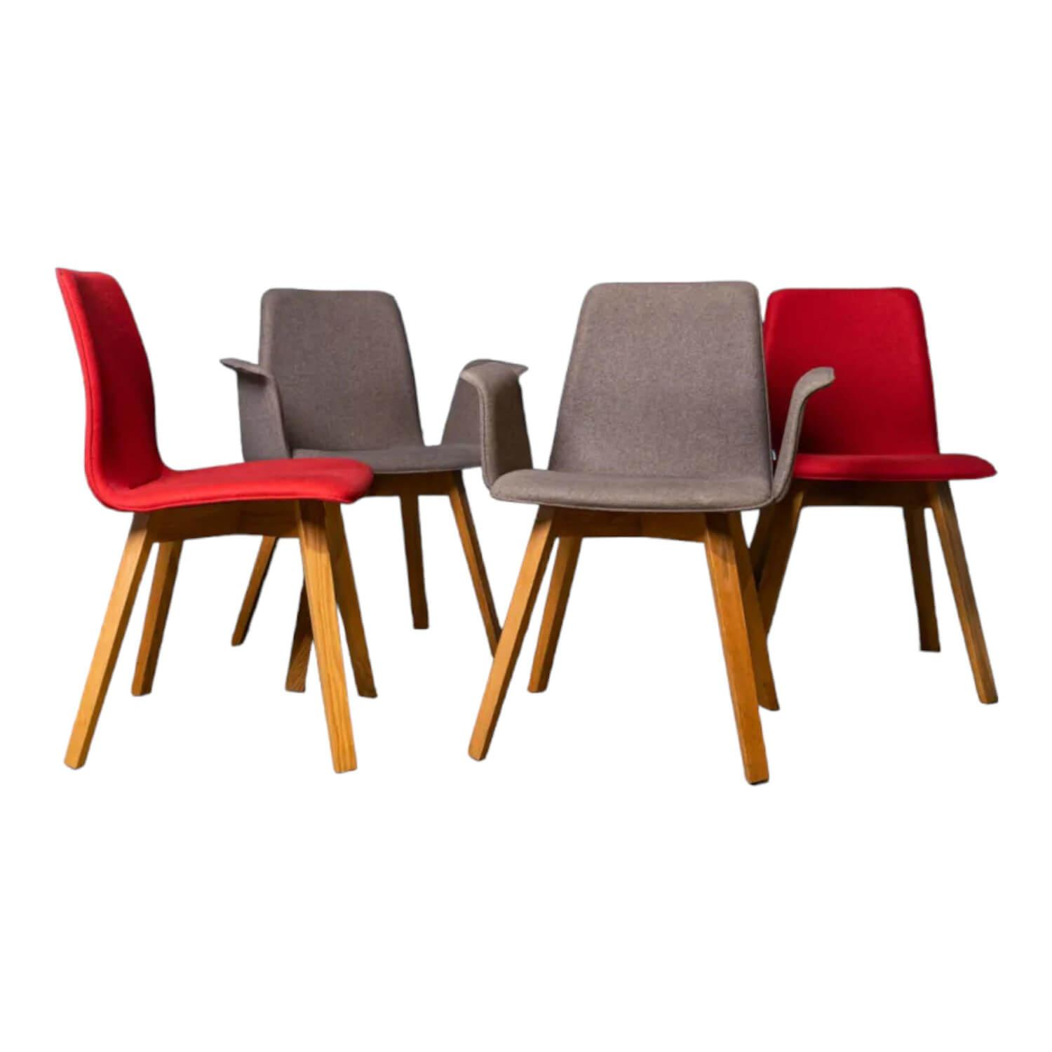 6-er Stuhlset Maverick Stoff Facet Shitake 124 Und Red 2011 Gestell Eiche Natur ...