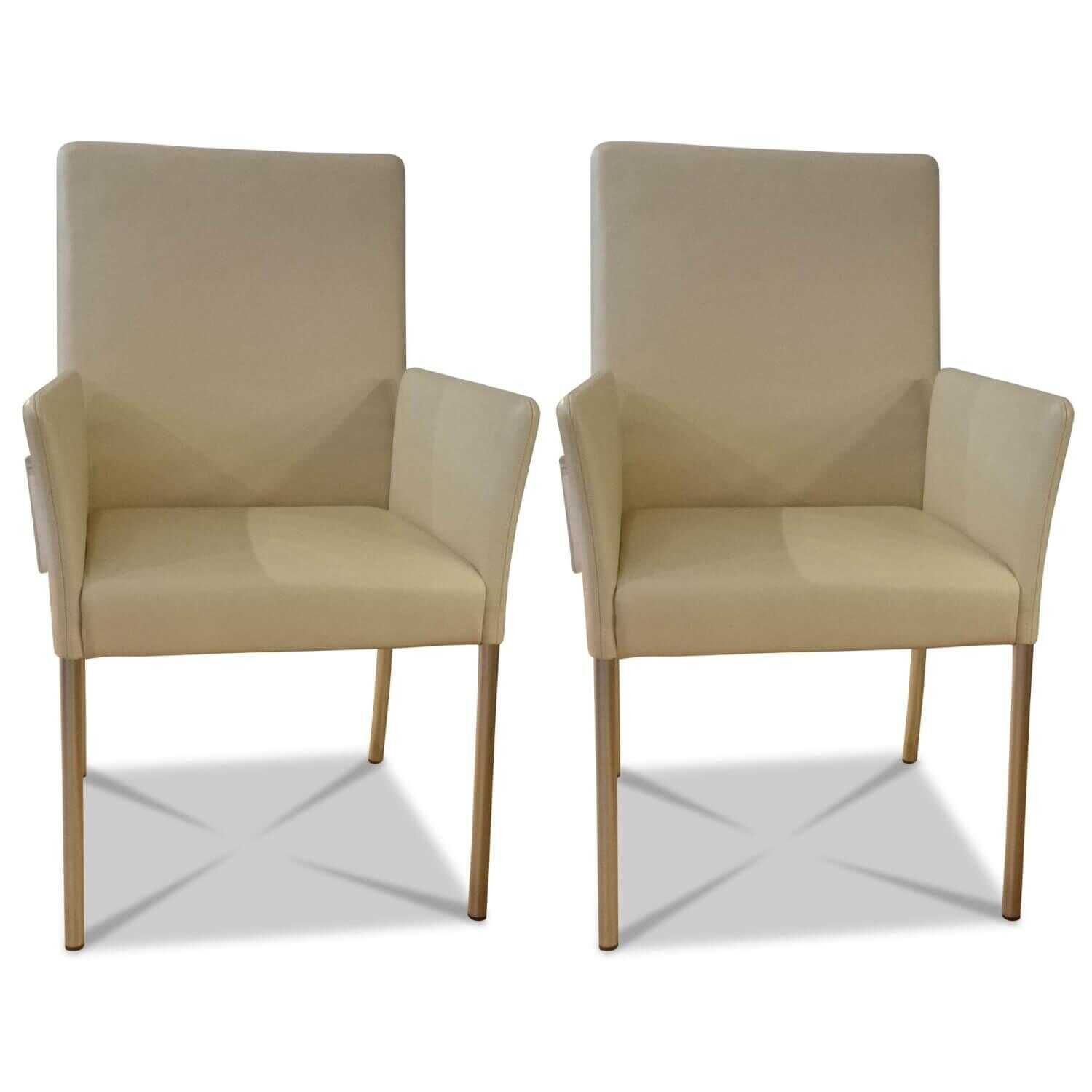 2er-Set Stuhl Jason 1512 Leder Select 1303 Creme