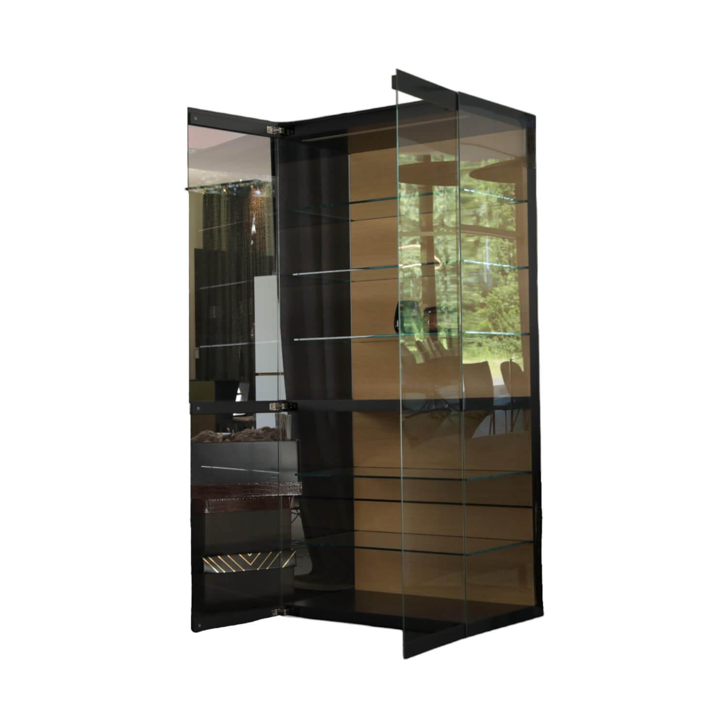 Vitrine Just Cube Light Korpus Lack Anthrazit M21 Paneel Eiche Natur D70 Mit LED...