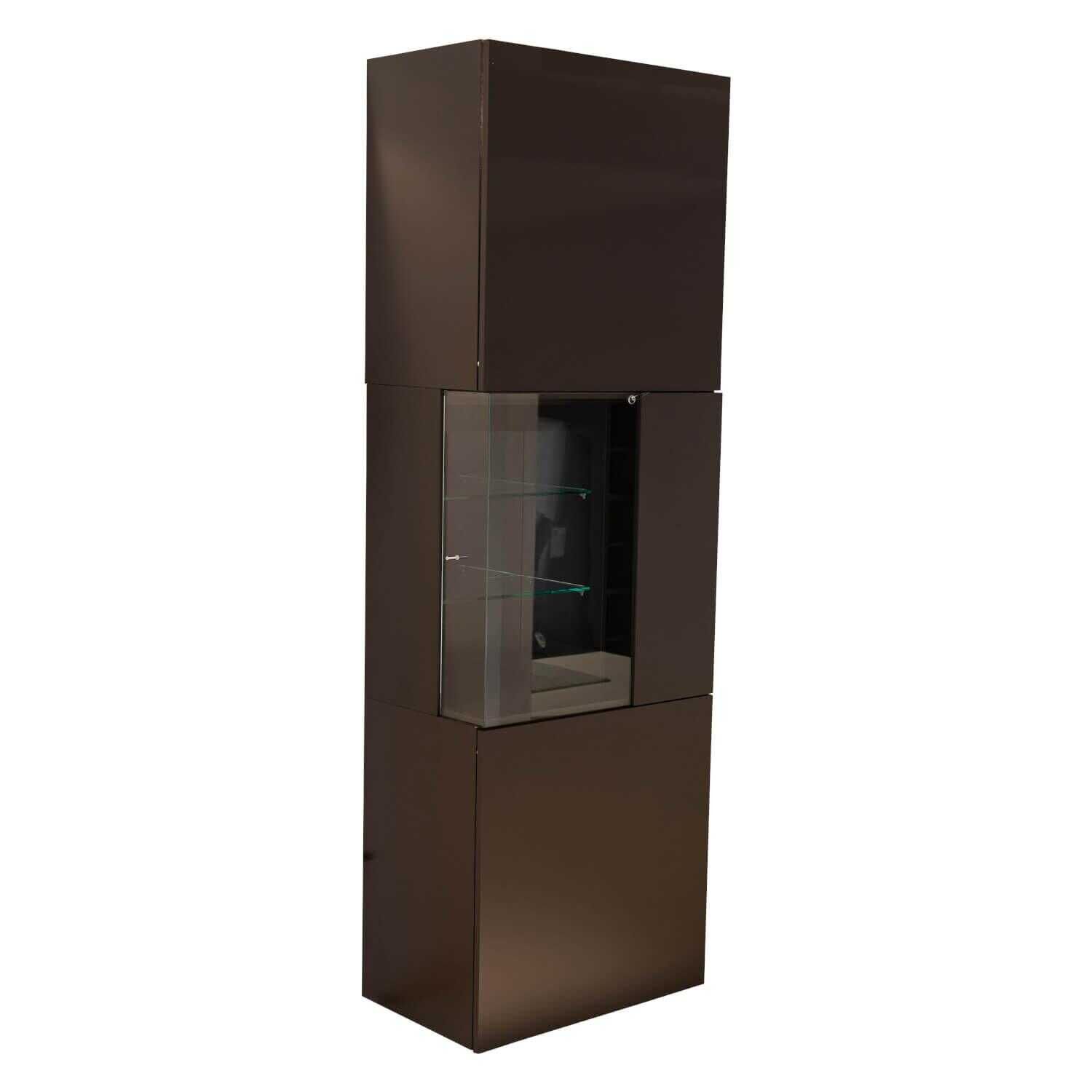 Wohnelement Contur-Unit Glattlack Mocca Mit Beleuchtung