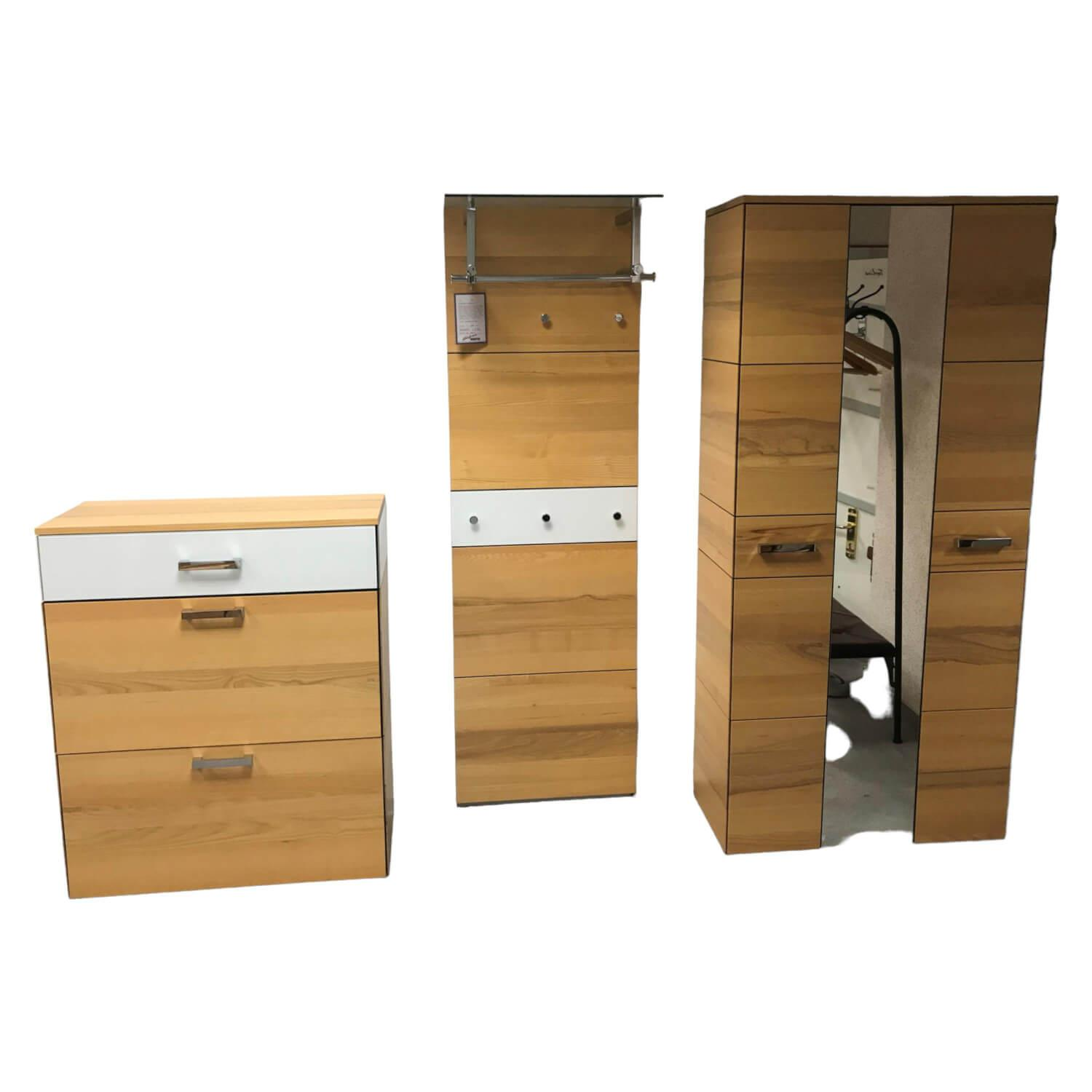 Dielen-Kombination 3-teilig Modell Massello Ausfuehrung Kernesche Massiv Glas Wei...