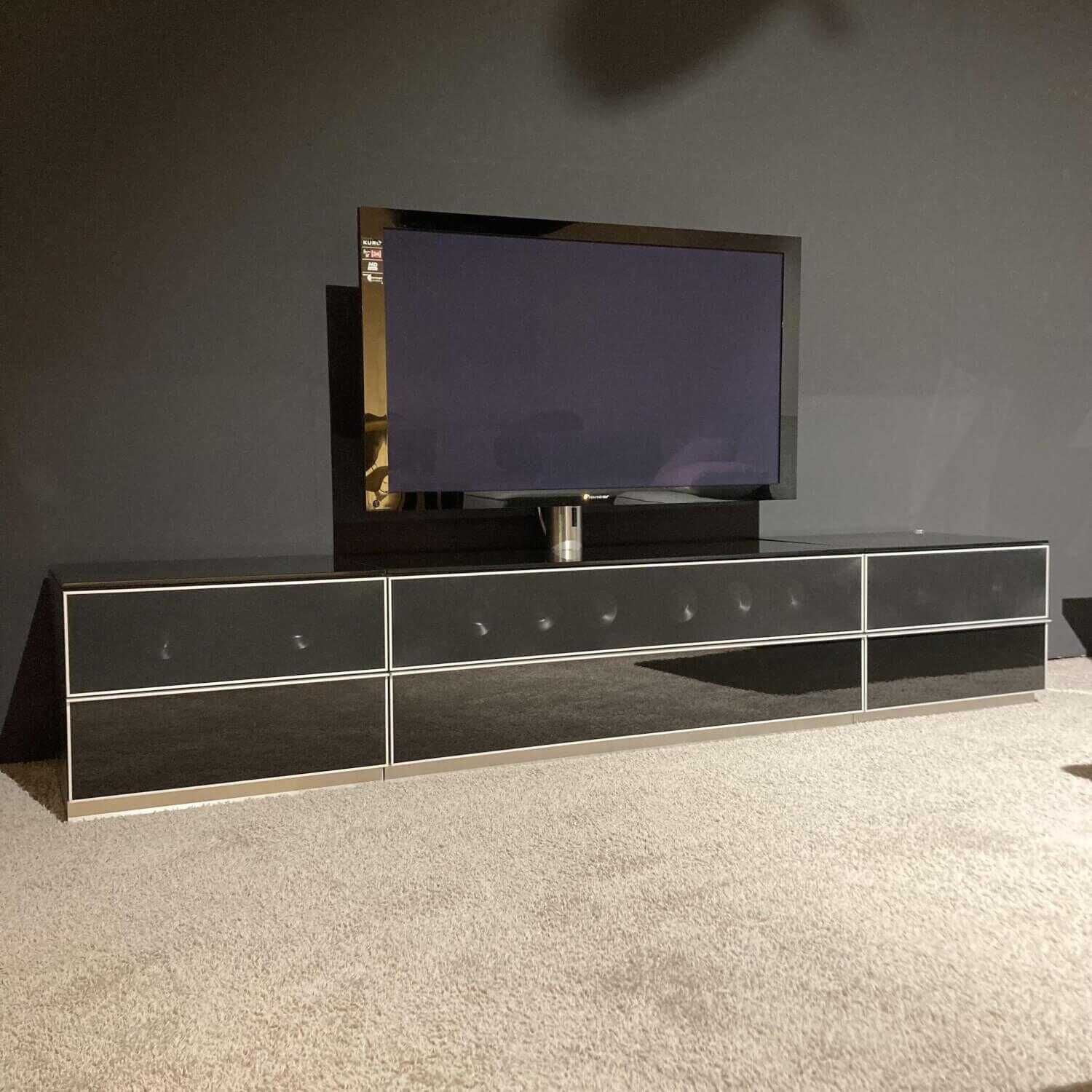 Catena Hifimoebel Korpus Schwarz Hochglanz Lautsprechertuch Schwarz mit Lautsprec...