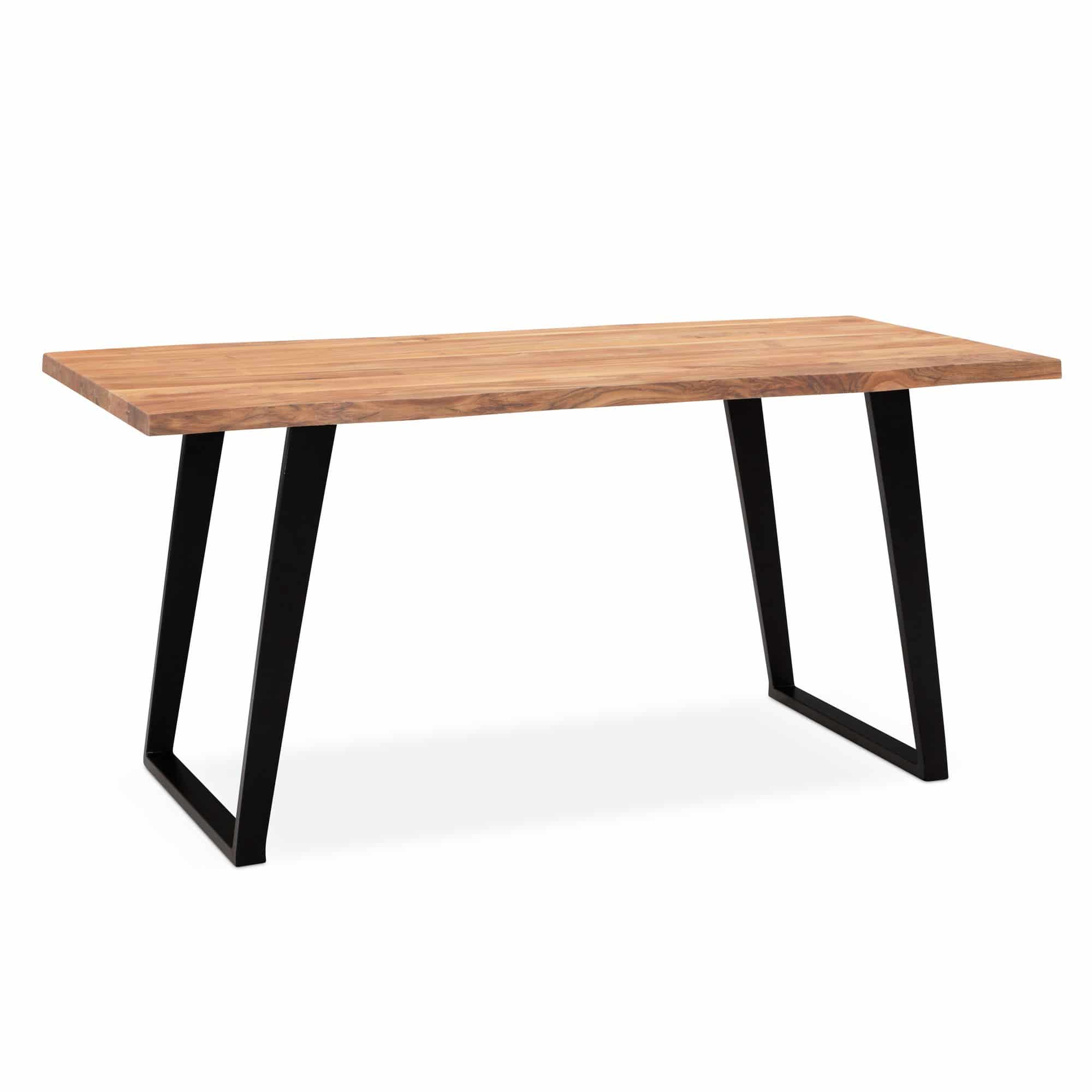 Esszimmertisch 120x60x76 cm Akazie Massivholz / Metall Esstisch Baumkante