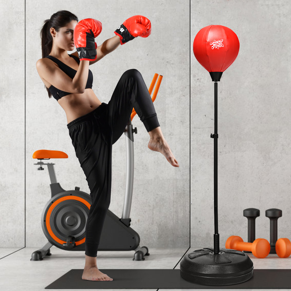 Punchingball 120-154cm höhenverstellbar Standboxball Boxsack Set Boxset Kinder