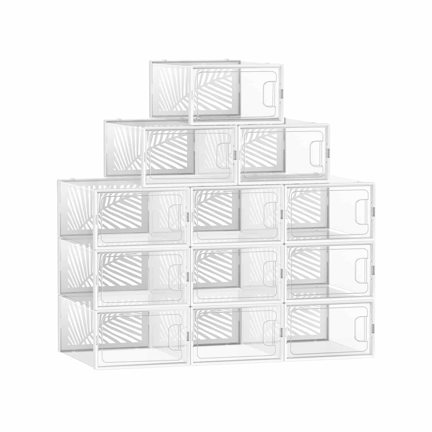 12er Set Schuhboxen für Schuhe bis Größe 44