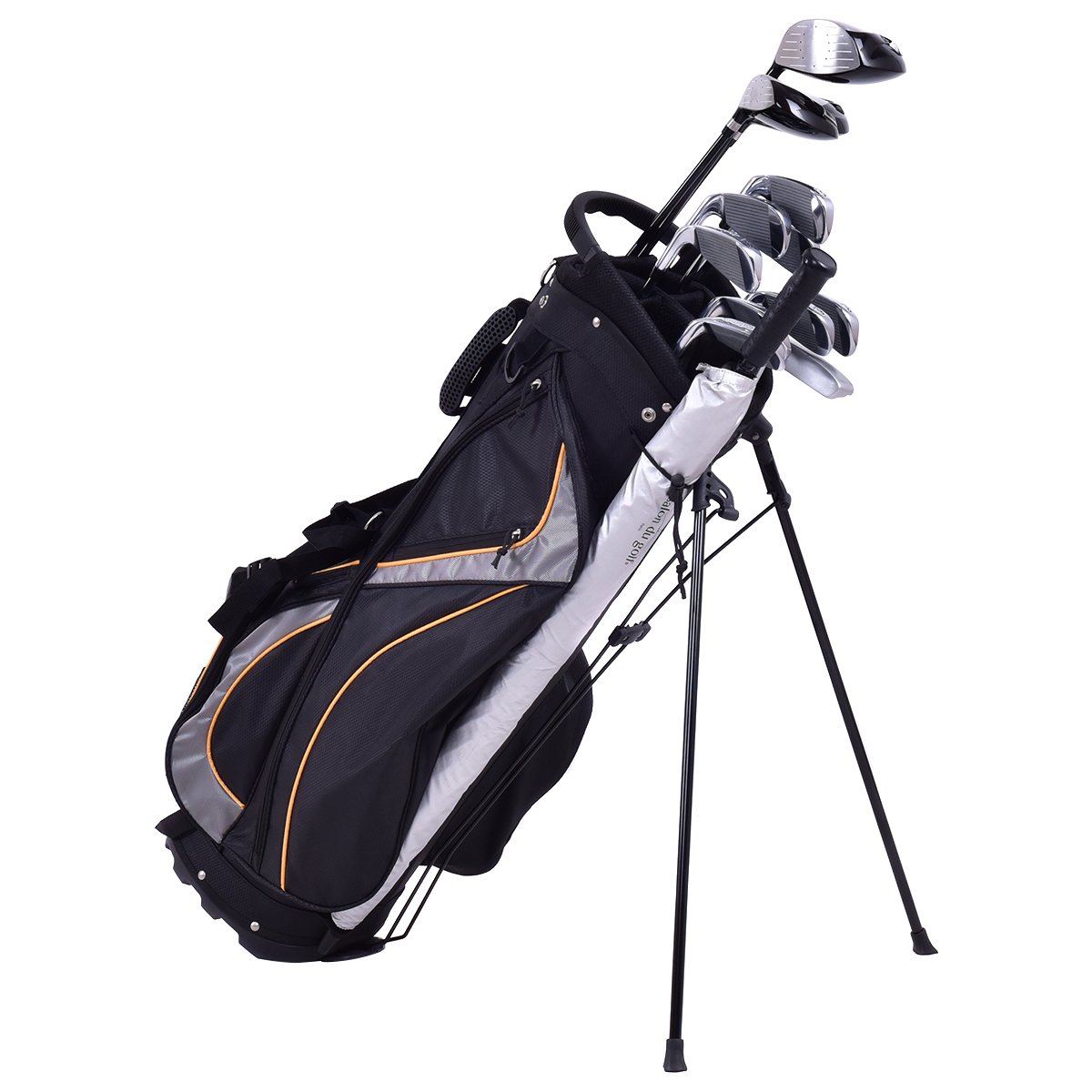 Golftasche 9 Inch Golfbag Profi-Reisebag mit Kopfteil und Tragegurt Schwarz