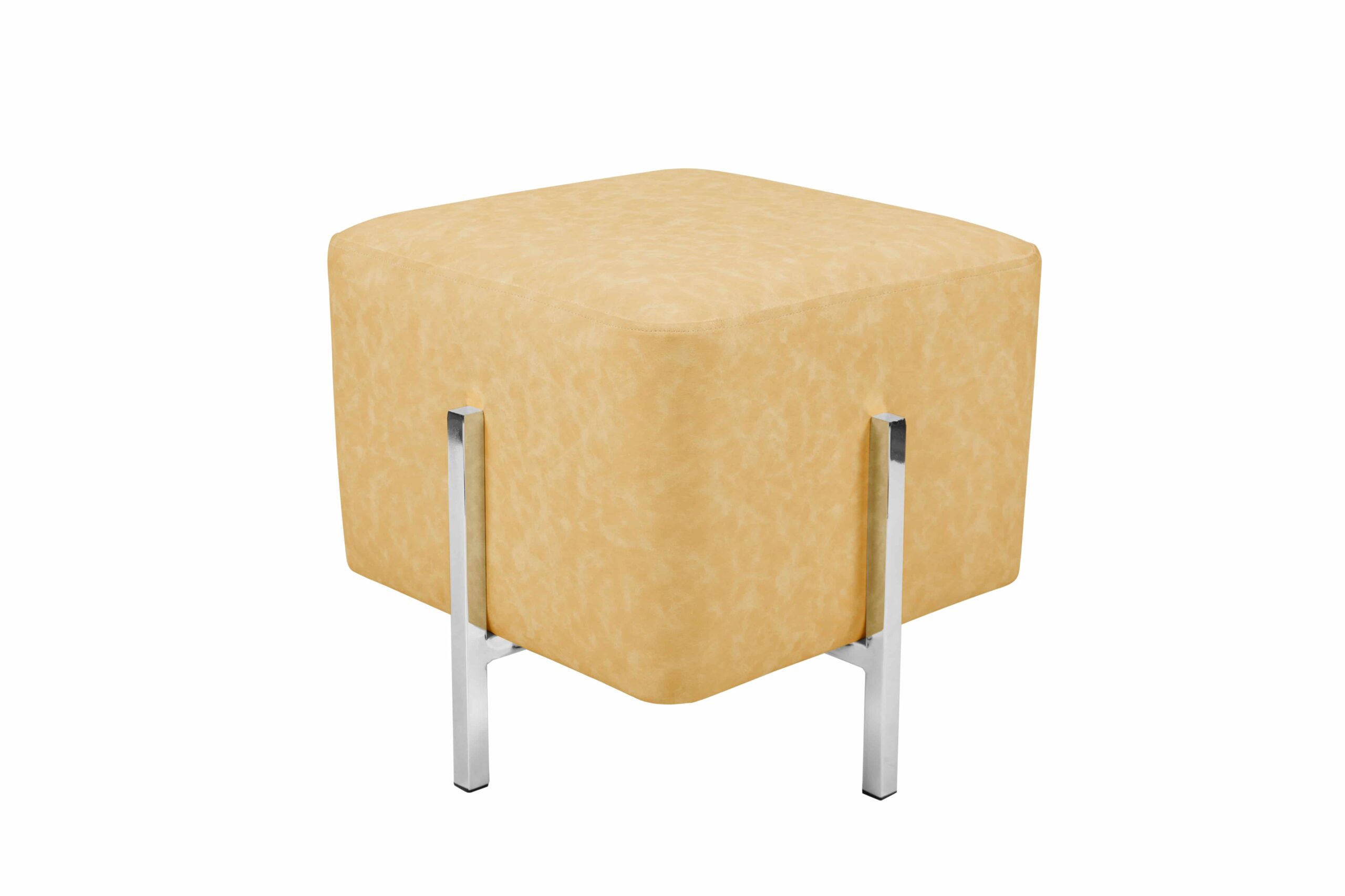 Pouf / Hocker Lizia 110 Gelb / Silber