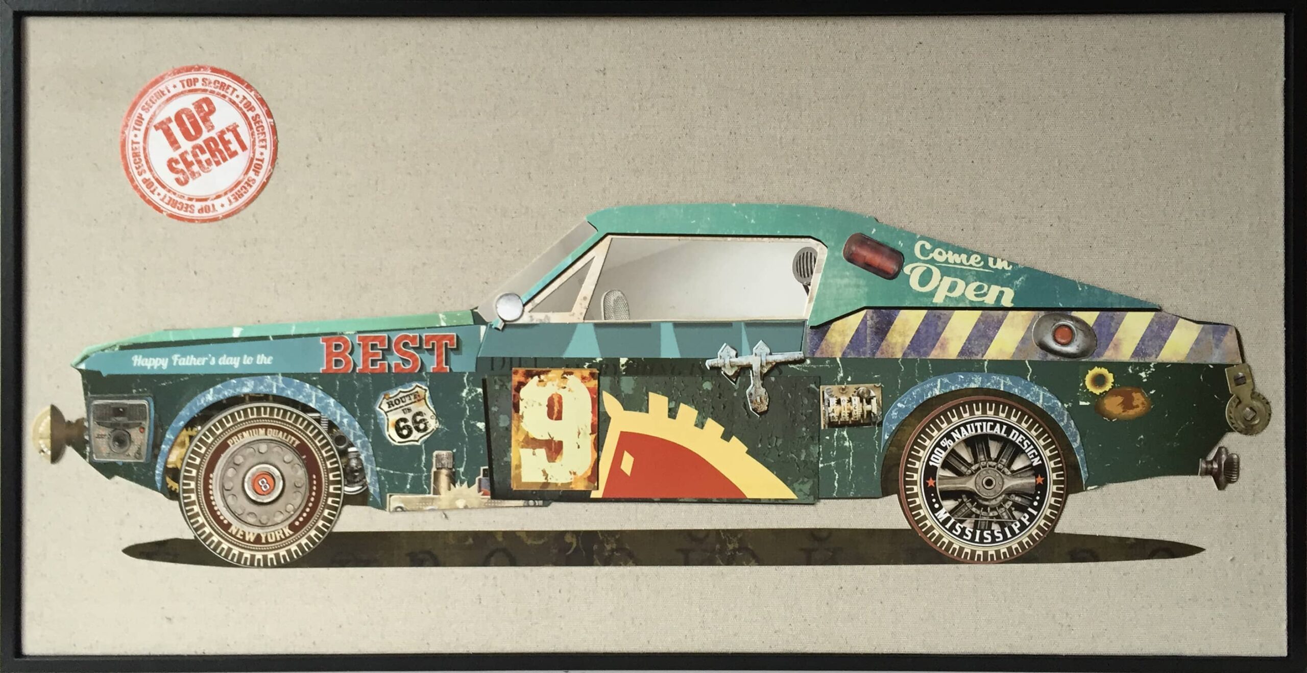 Papier Wandbild Rennwagen II 82cm x 42cm