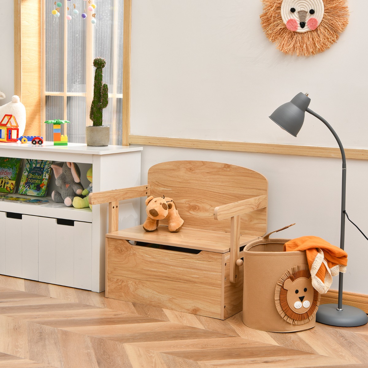 3 in 1 Kinder-Aktivitätstisch Set mit Schreibtisch & Sitzbank & Aufbewahrungsbox für Kindergarten