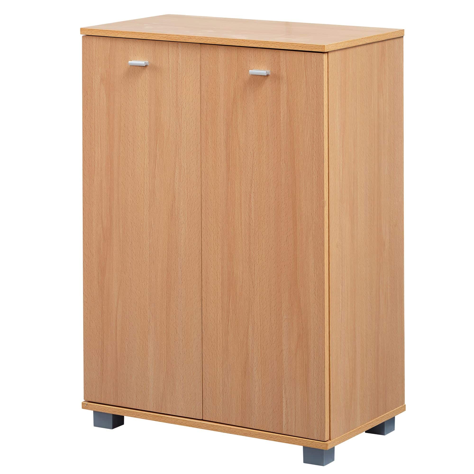 Design Schuhschrank NIMES modern Holz Buche 12 Paar Schuhe 4 Fächer 2 Türen