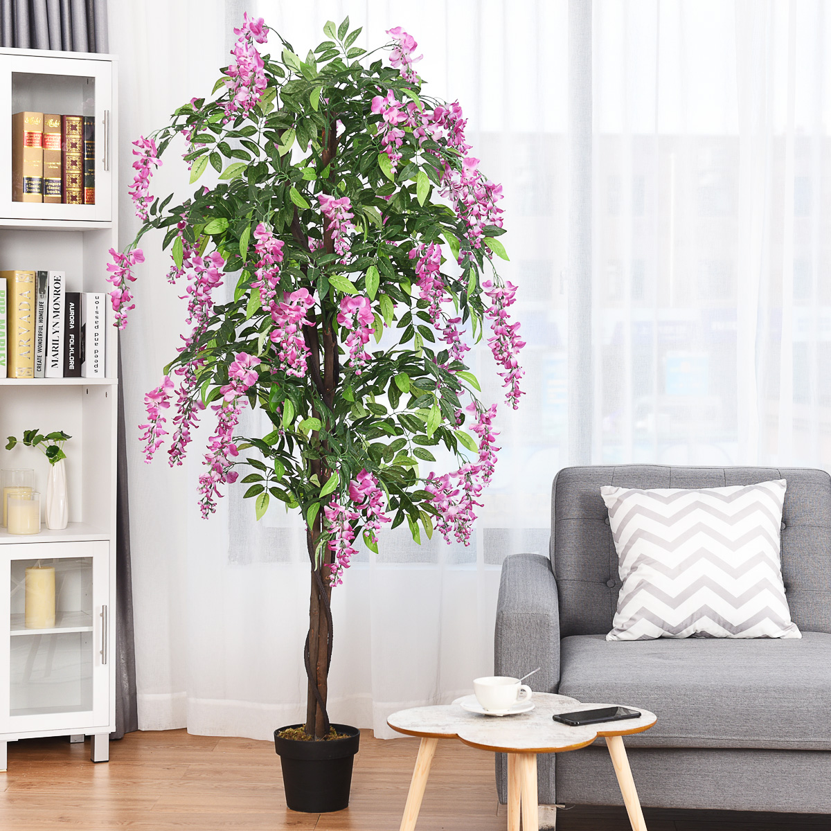 Kunstpflanze Verwendbare Künstliche Palme Kunstbaum 180 cm Rosa