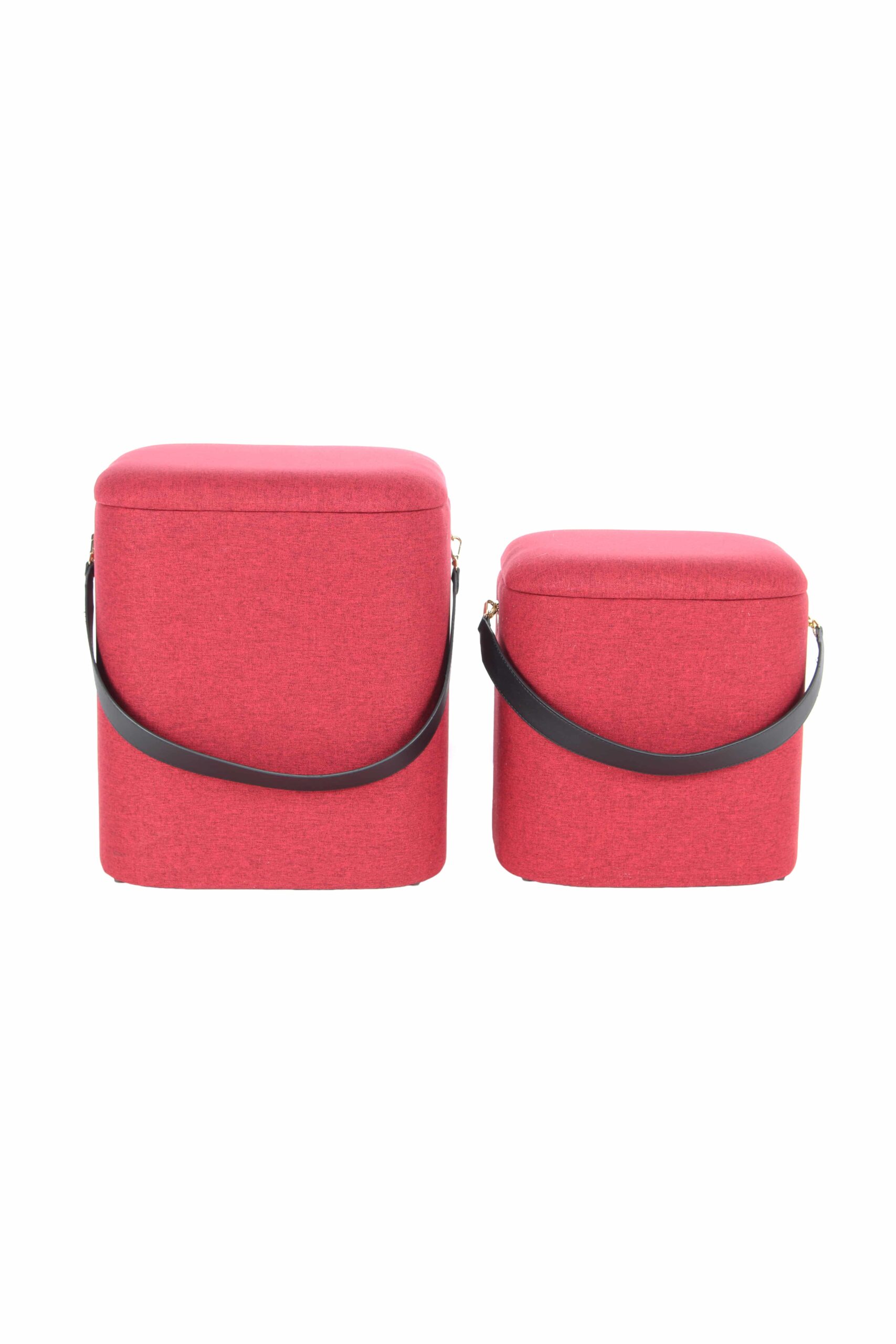 Hocker Arabella 225 2er-Set Rot / Schwarz