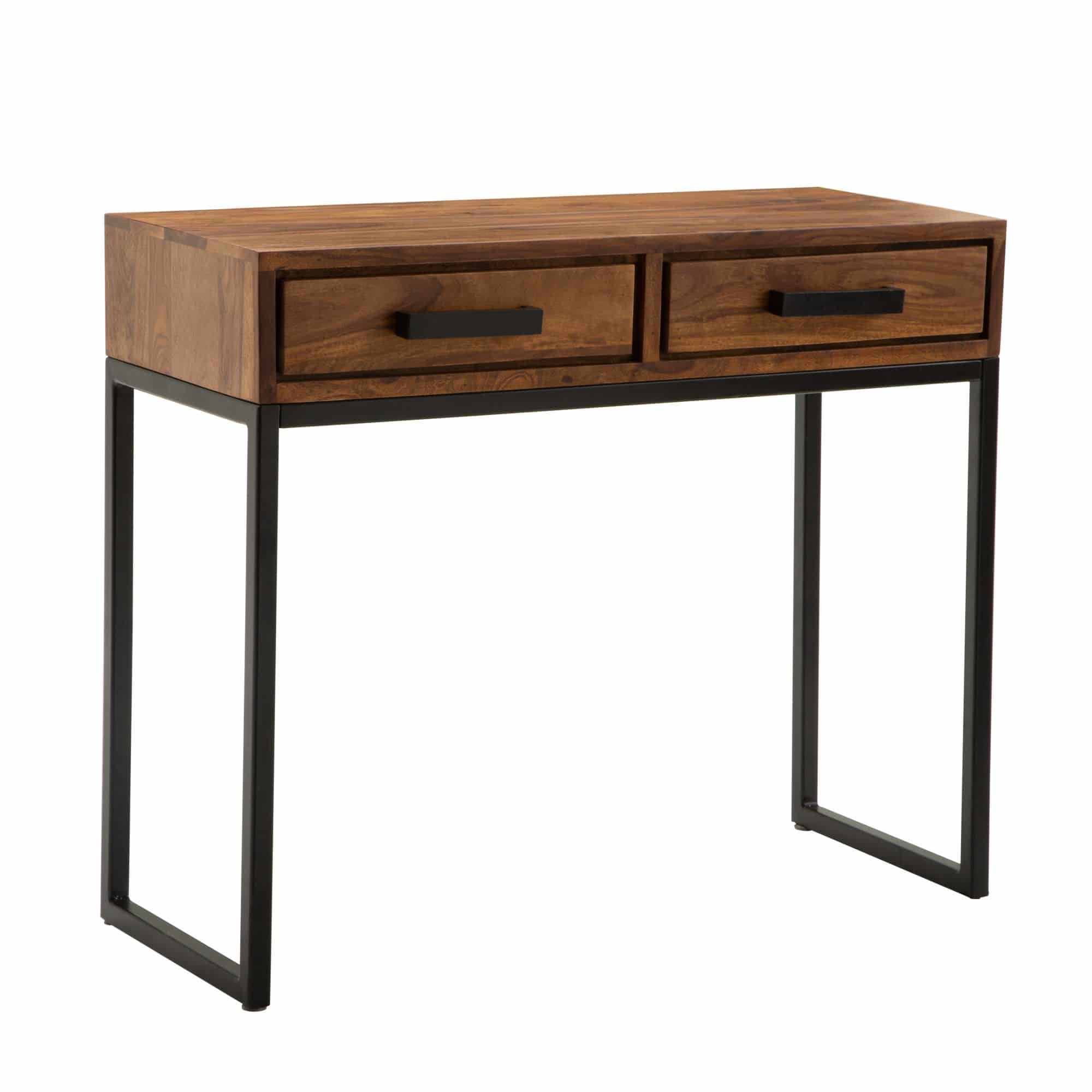Konsolentisch Sheesham Massivholz / Metall 90x76x36 cm Flurtisch