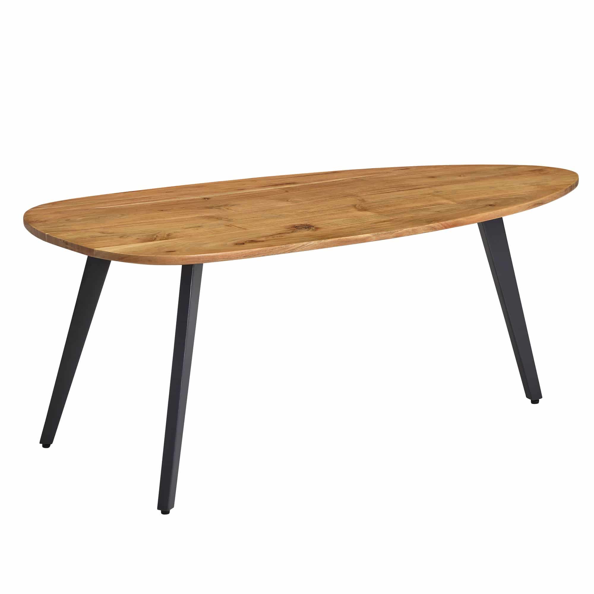 Couchtisch Akazie Massivholz 110 x 45 x 60 cm Wohnzimmertisch Nierenform