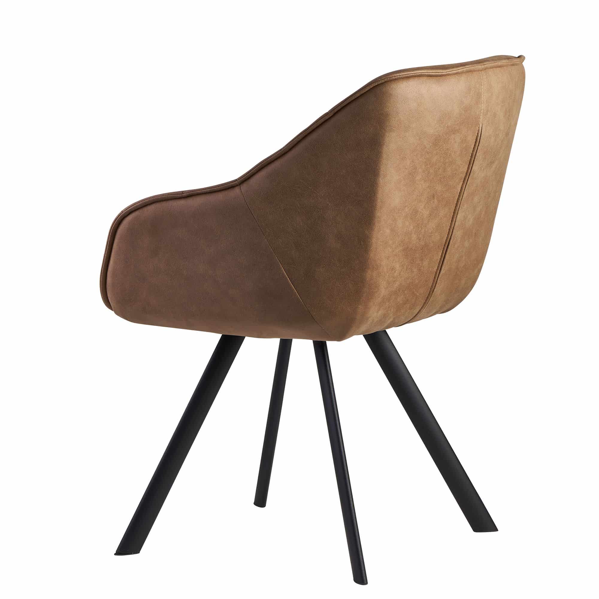 Esszimmerstuhl Wildlederoptik Beige Gepolstert
