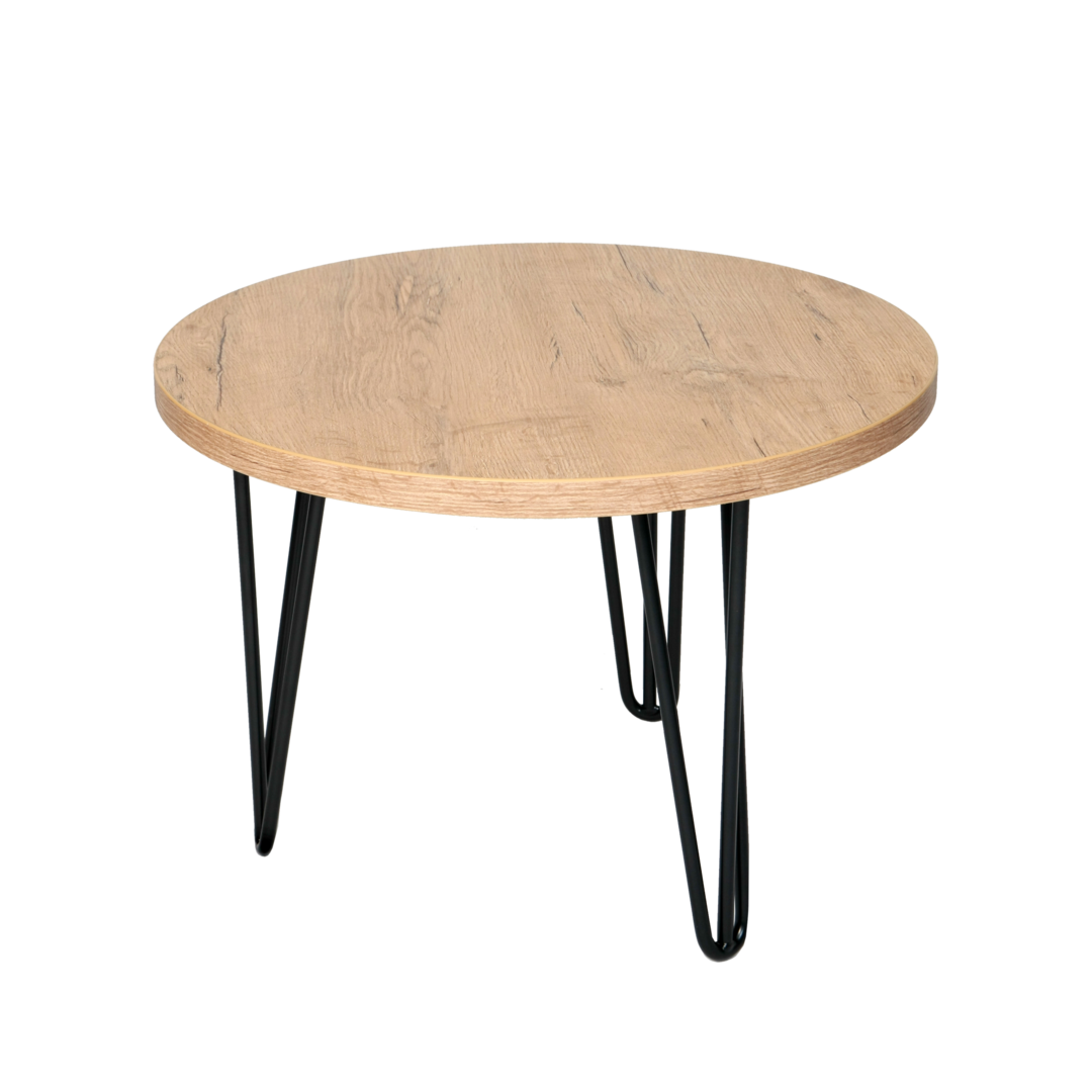 Beistelltisch rund mit Hairpin-Beinen – Ø50/60 cm, antibakterielle Platte, 43 cm hoch - 60cm / Coco Bolo 8995SN