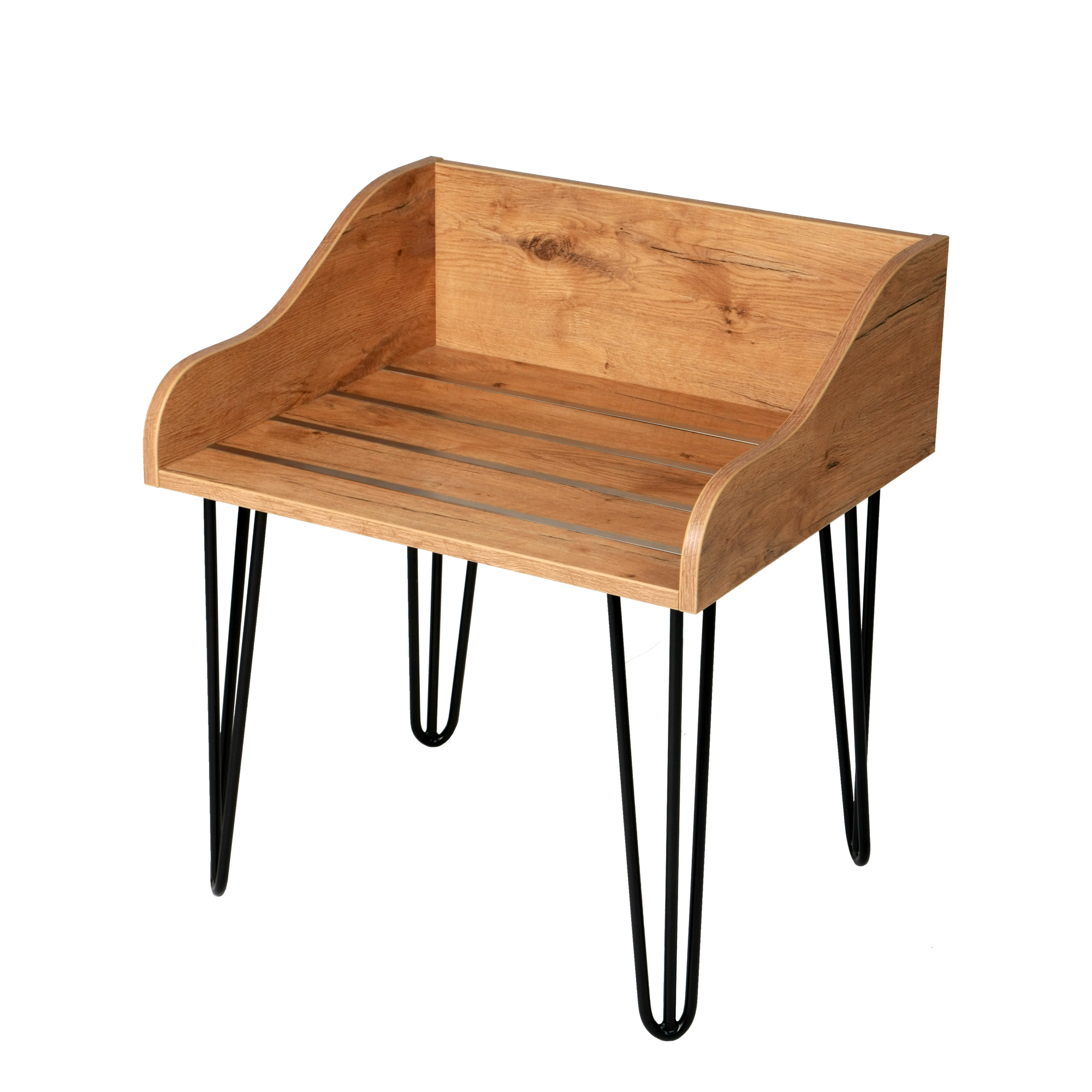 Hotel Kofferbock Hairpin – Gepäckablage mit Hairpin-Füßen, antibakterielle Oberfläche - 60cm / Light Sonoma Oak 3025SN