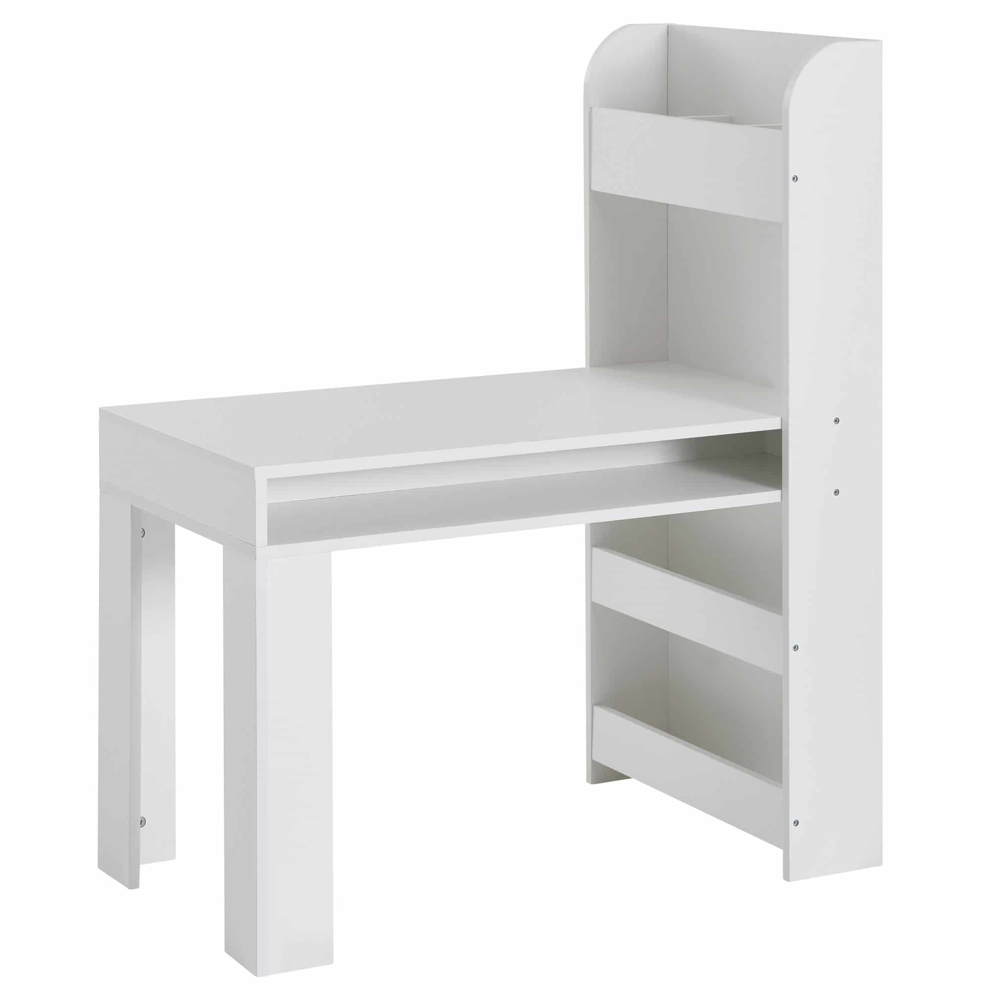 Kinderschreibtisch Weiß 90x50x110 cm Maltisch Kinderzimmer mit Regal