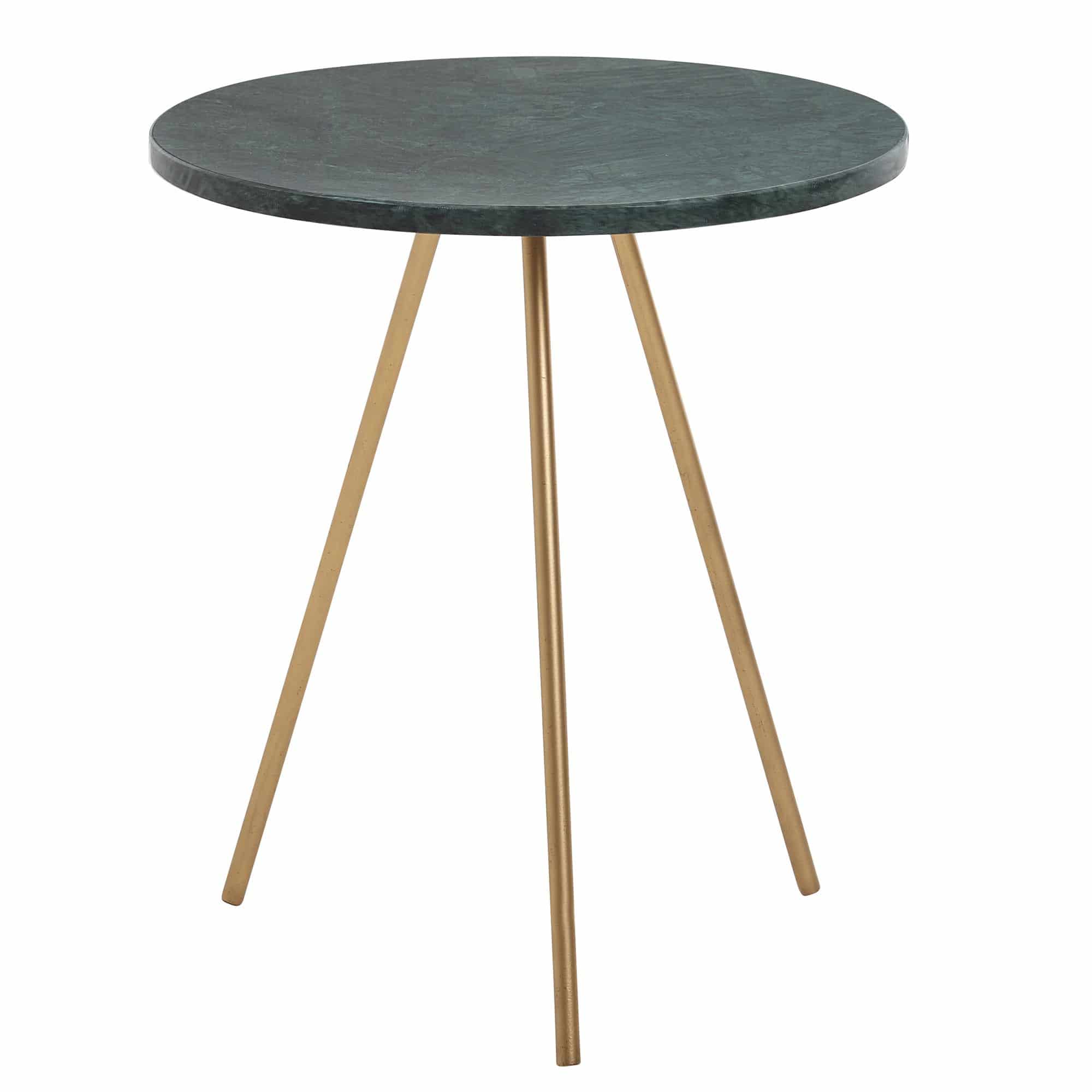 Beistelltisch Echter Marmor Grün 38x38x44cm Anstelltisch Metall Gold