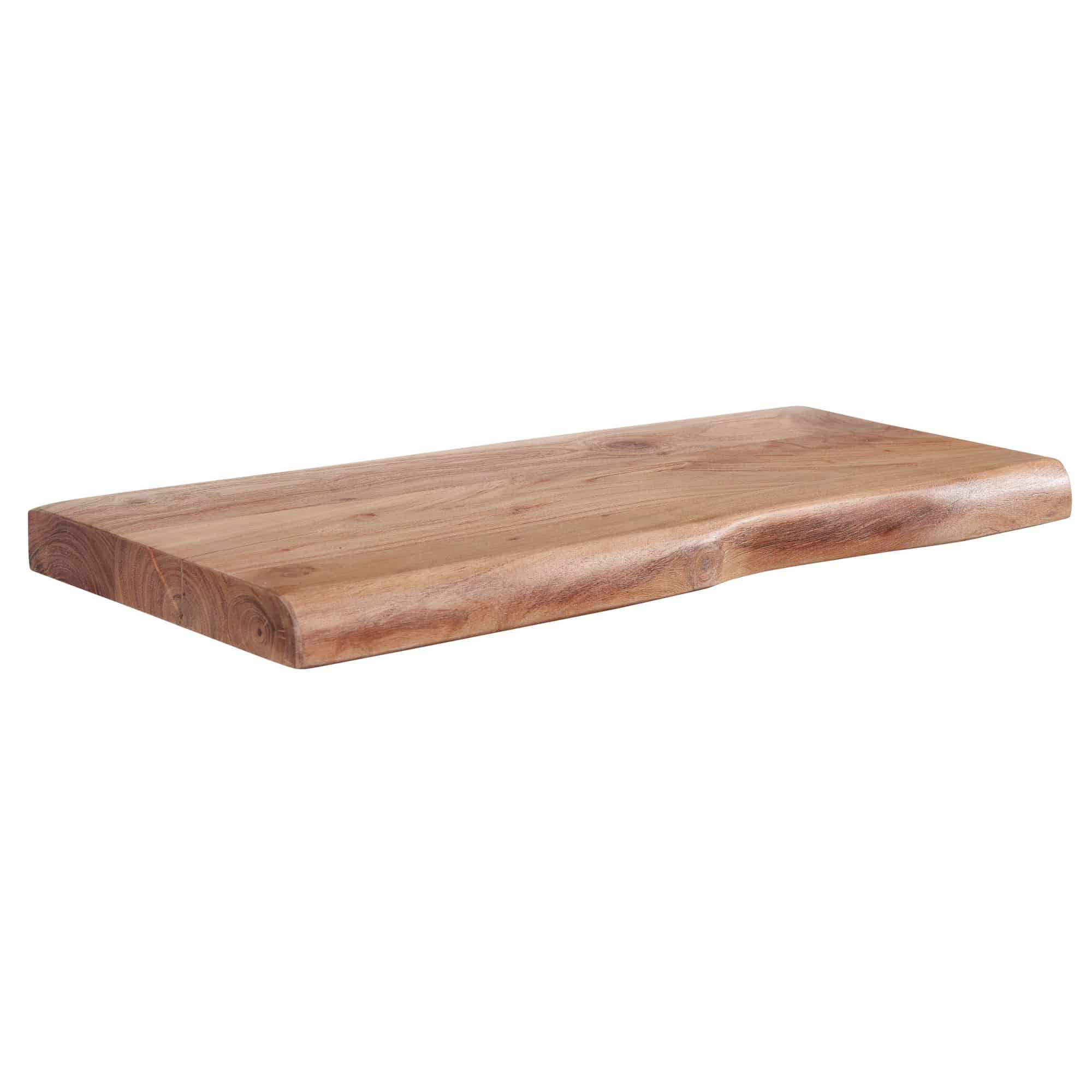 Wandregal mit Baumkante Akazie Massivholz 60 cm