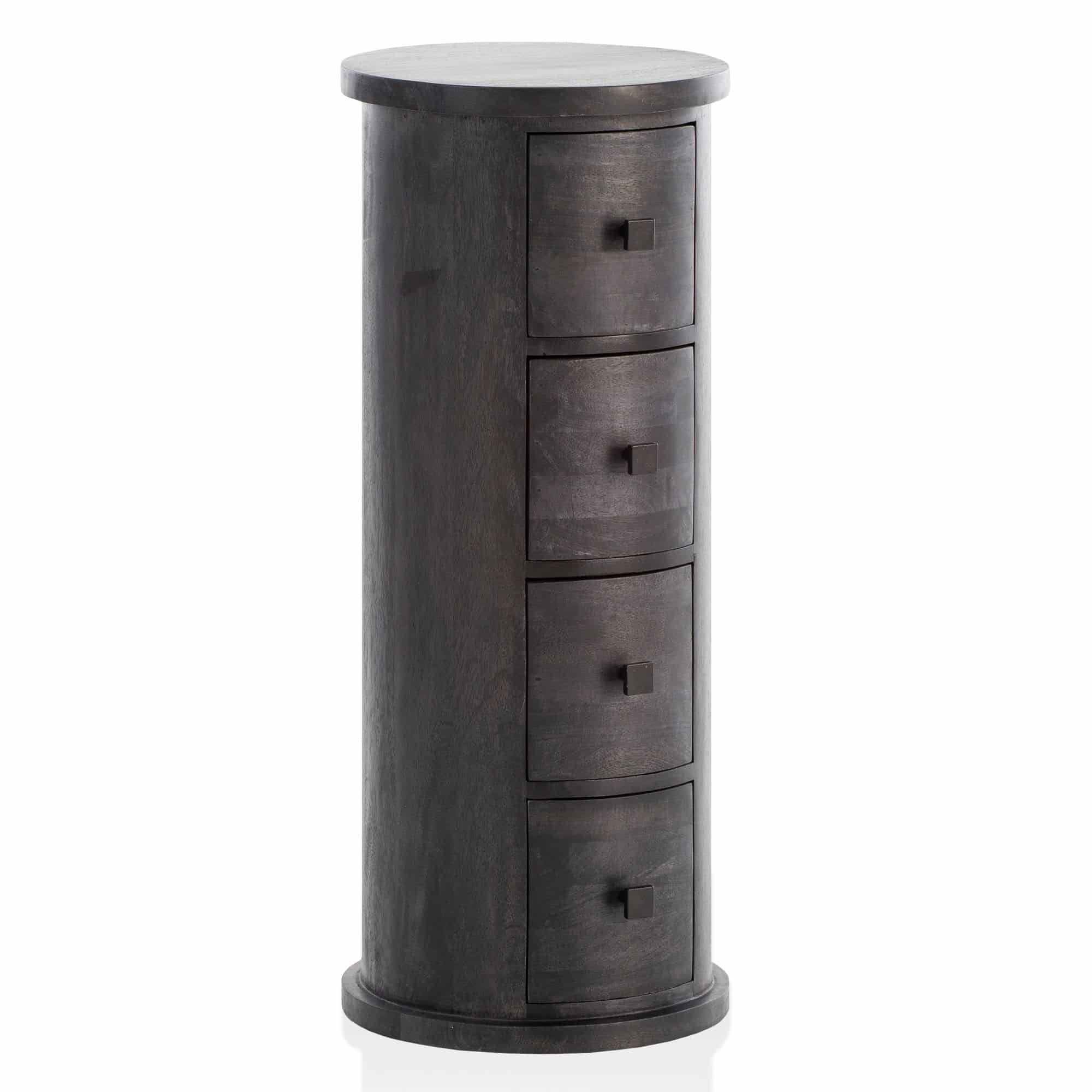 Design Sideboard Mango Massivholz Schwarz 34x85x34 cm